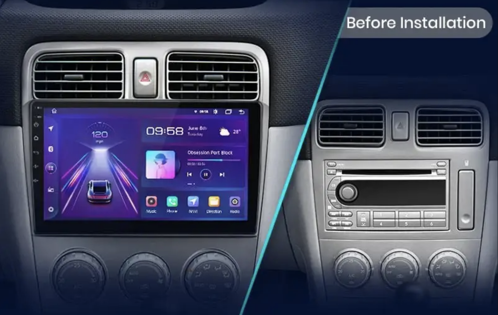 Subaru Forester (2002-2008) Android  | GPS autoraadio ja multimeedia keskus