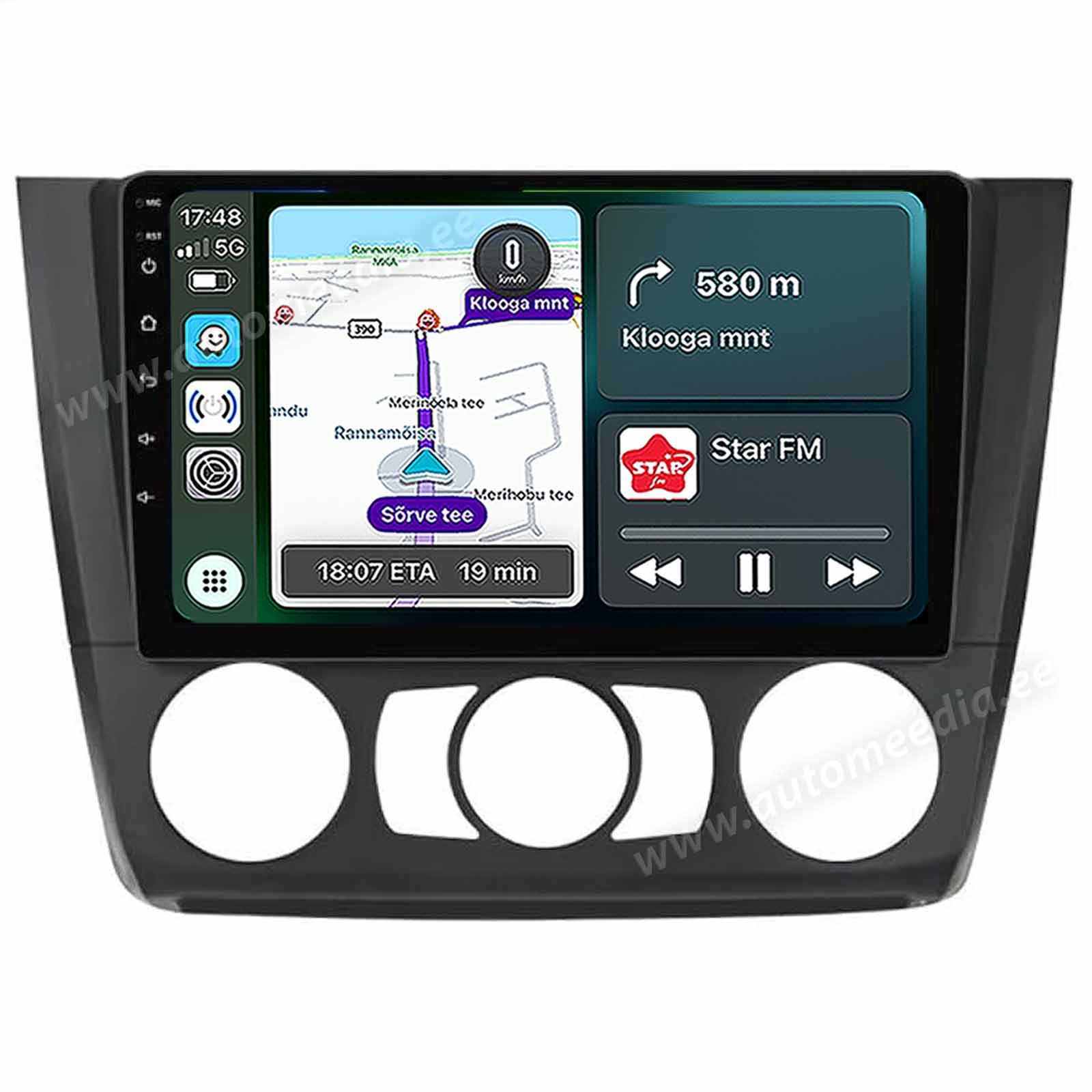 BMW 1. ser. E81 | E82 | E87 | E88 (2004-2012) w/o orig. screen Manual Clima Android  | GPS autoraadio ja multimeedia keskus