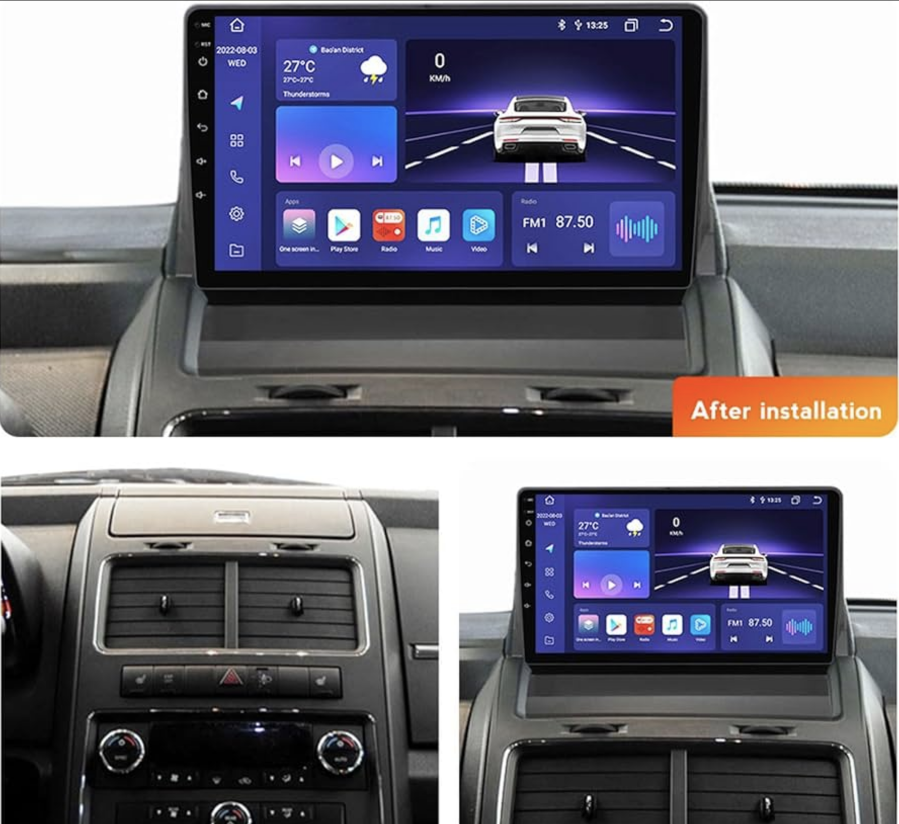 Automedia F2007 merkkikohtainen Android GPS multimedia näyttösoitin