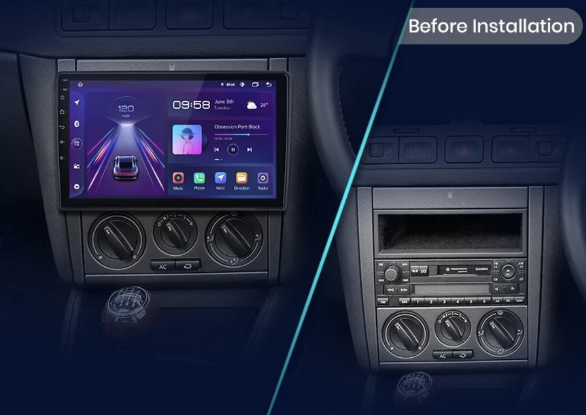 Automedia F2009 Mudelikohane android multimeediakeskus gps naviraadio