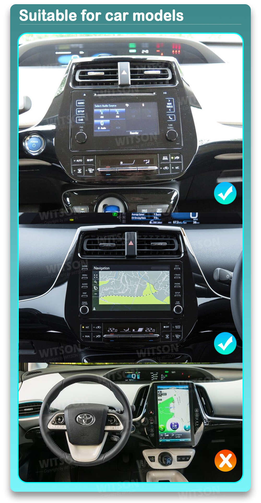 Toyota Prius (2015-2020)  Automedia F9142 raadio sobivus autole