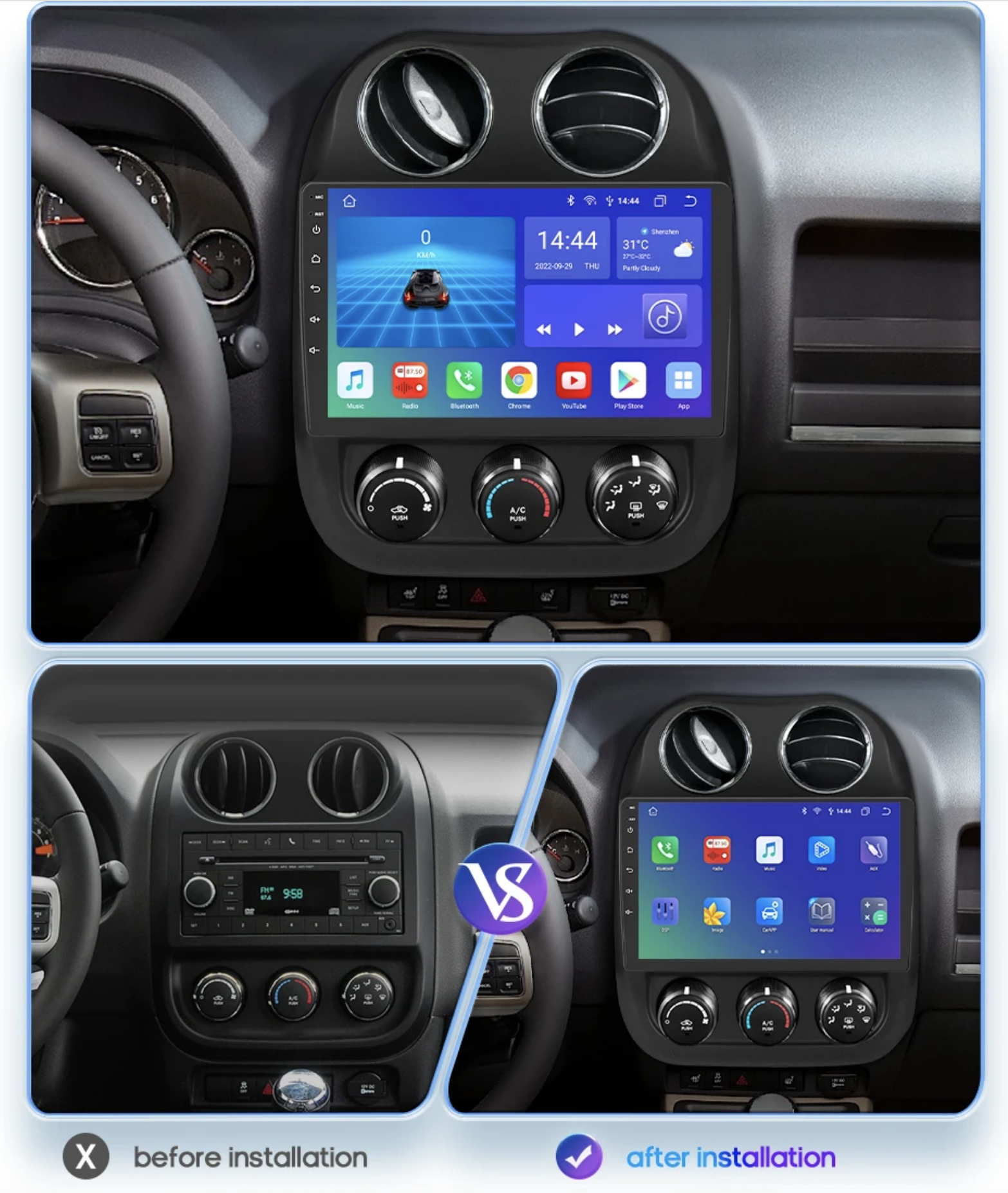 Automedia F9823 Mudelikohane android multimeediakeskus gps naviraadio