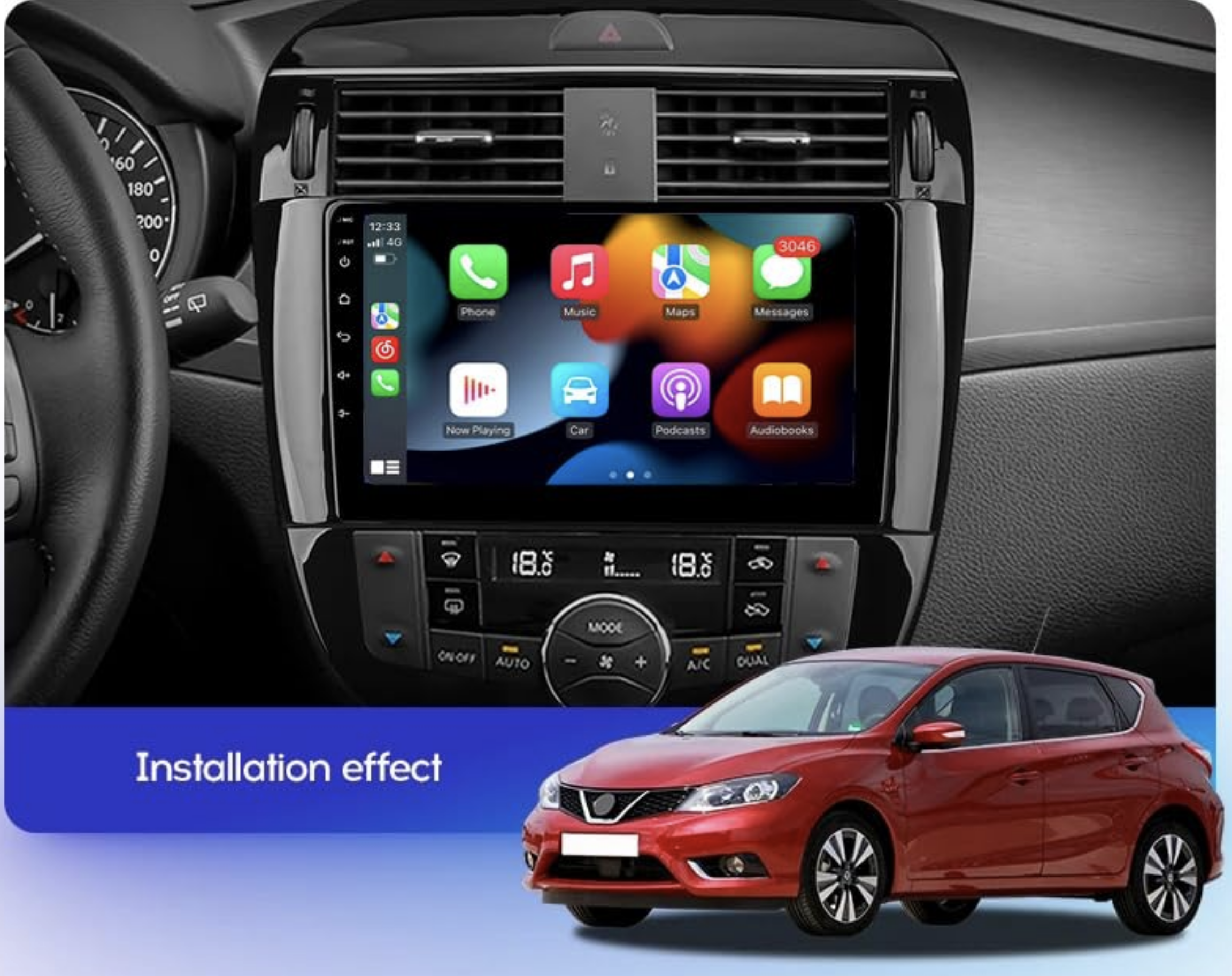 Automedia F9903  Auto multivides GPS atskaņotājs ar pielāgotu dizainu