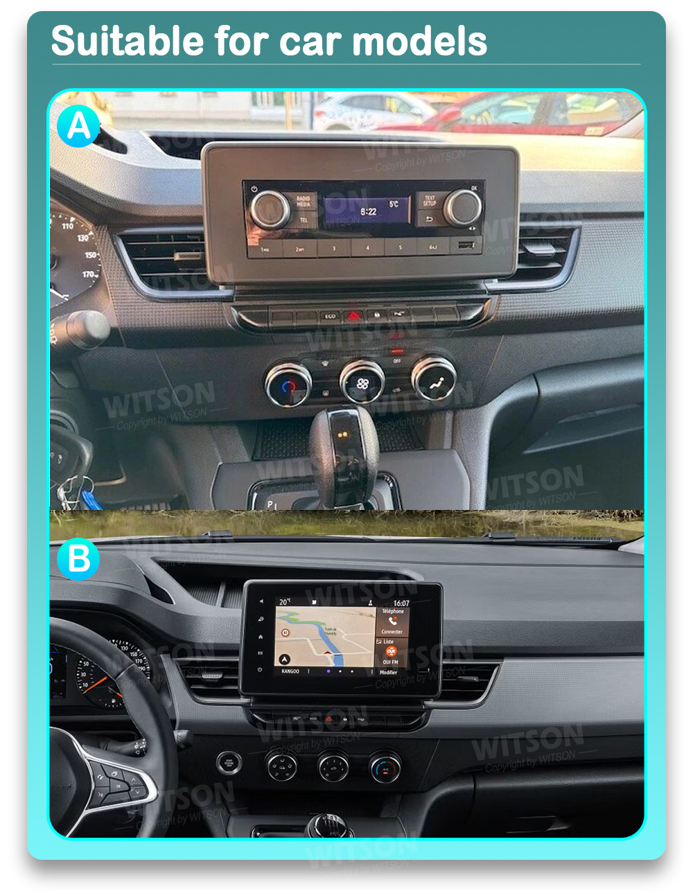 Renault Kangoo 2019 - 2026 Automedia F9989 raadio sobivus autole