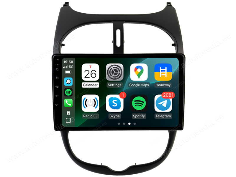 PEUGEOT 206 (2001-2008) Android  | GPS autoraadio ja multimeedia keskus