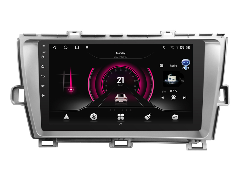 Toyota Prius XW30 2009 - 2015 SILVER frame (With no OEM screen)| Android 12 Автомобильная магнитола с GPS навигацией | 9" дюймов экран | Automedia WTS-9144SLA