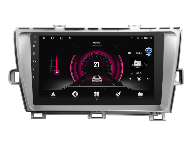 Toyota Prius XW30 2009 - 2015 SILVER frame (With no OEM screen)| Android 12 Car Multimedia Player | 9" inch Touchscreen | Automedia WTS-9144SLA