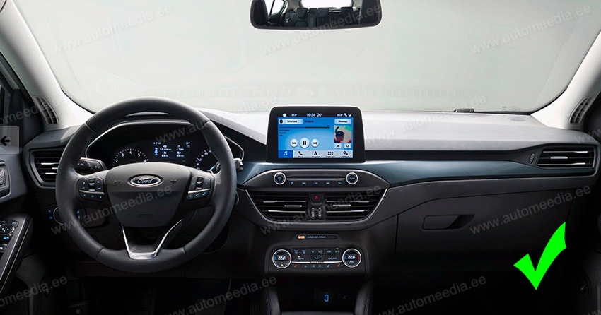 Ford Focus (2019->) Automedia RVT5210 Automedia RVT5210 mallikohtaisen multimediaradion soveltuvuus autoon