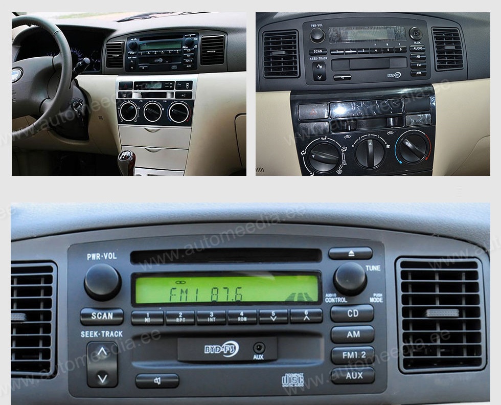 TOYOTA COROLLA (2004-2007)  Automedia RVT5512 Automedia RVT5512 raadio sobivus autole