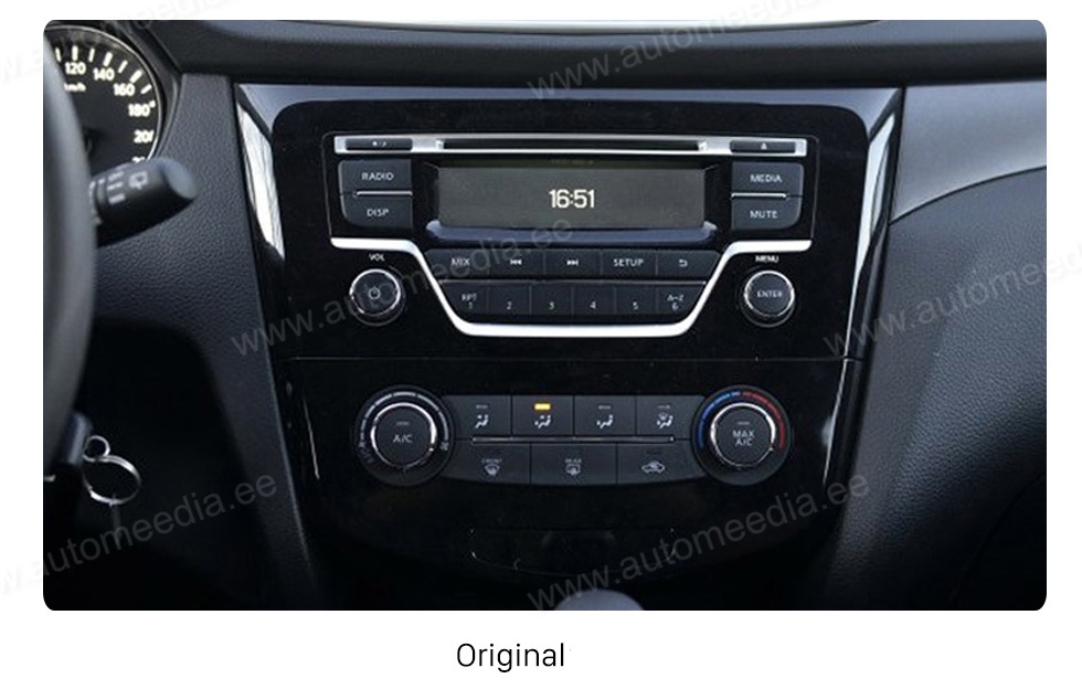 NISSAN X-TRAIL/QASHQAI (2014-2018) (Support car without screen or 4.3 small screen)  Automedia RVT5537A Automedia RVT5537A custom fit multimedia radio suitability for the car