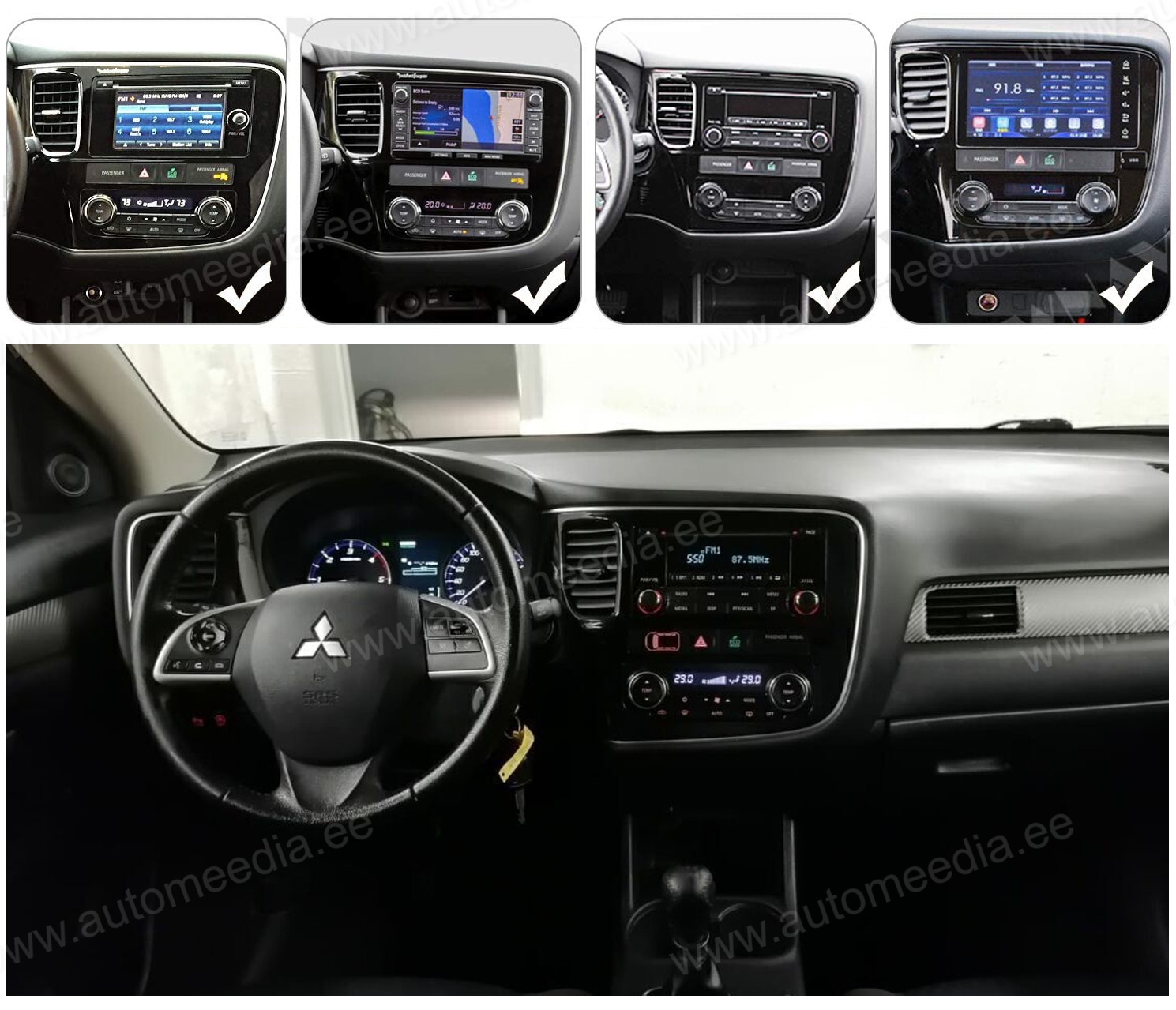 MITSUBISHI OUTLANDER XL (2012->) /LANCER-X (2013->) /ASX (2013->)  Automedia RVT5557 Automedia RVT5557 raadio sobivus autole