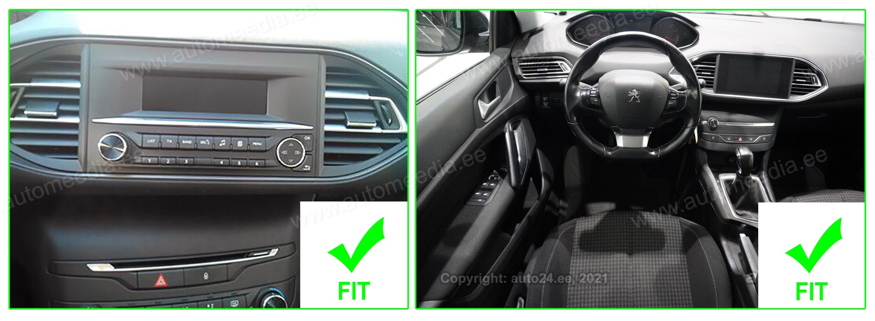 PEUGEOT 308S  Automedia RVT5560 Automedia RVT5560 совместимость мультимедийного радио в зависимости от модели автомобиля