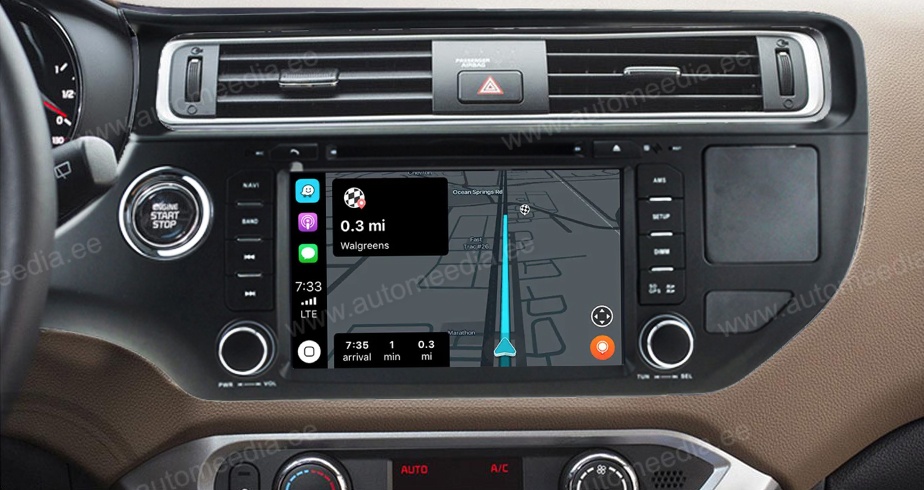 KIA RIO (2015-2017) Automedia RVT5562 merkkikohtainen Android GPS multimedia näyttösoitin