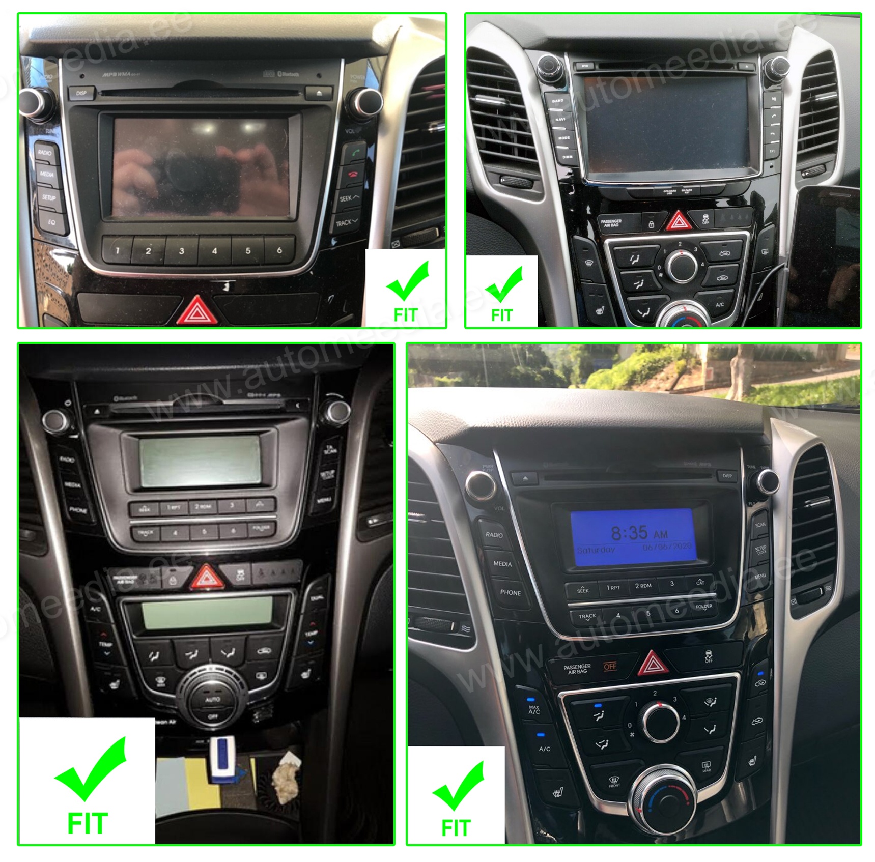 HYUNDAI i30 (2012-2017)  Automedia RVT5724 Automedia RVT5724 mallikohtaisen multimediaradion soveltuvuus autoon