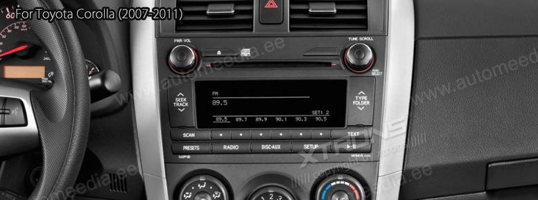TOYOTA COROLLA (2007-2012)  Automedia RVT5749 Automedia RVT5749 совместимость мультимедийного радио в зависимости от модели автомобиля