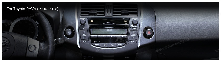 Toyota RAV4 (2009-2012)  Automedia RVT5790 Automedia RVT5790 mallikohtaisen multimediaradion soveltuvuus autoon