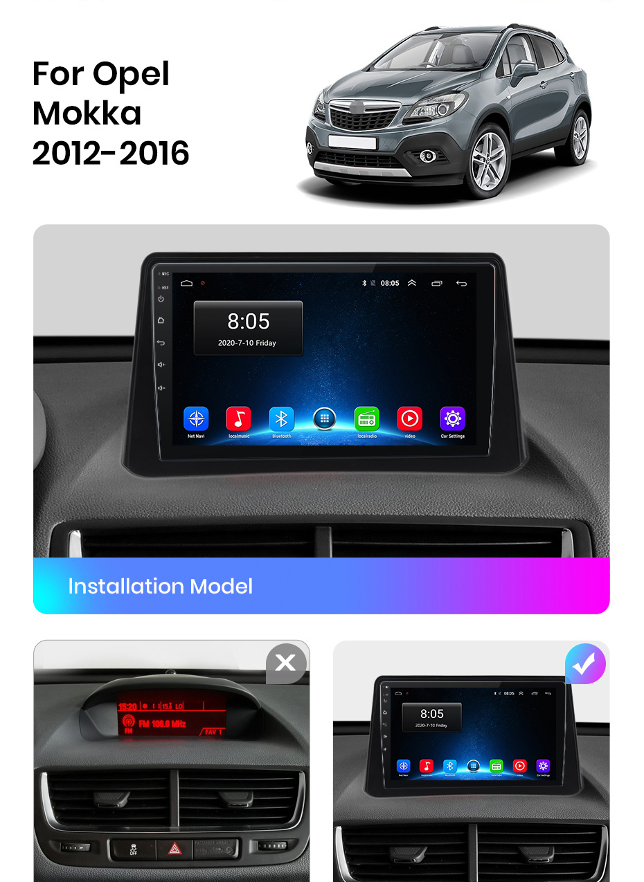 Opel Mokka (2013-2017) Mudelipõhine Android 12 auto GPS multimeediakeskus | 9" tollise ekraaniga | Automedia WTS-9978