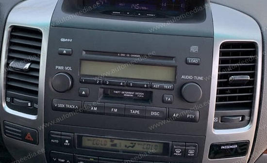 Toyota Land Cruiser 120 2004 - 2009 with JBL  Automedia WTS-9129B Automedia WTS-9129B mallikohtaisen multimediaradion soveltuvuus autoon