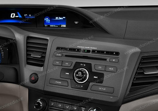 Honda Civic 2012 2013 2014 2015  Automedia WTS-9305 Automedia WTS-9305 raadio sobivus autole