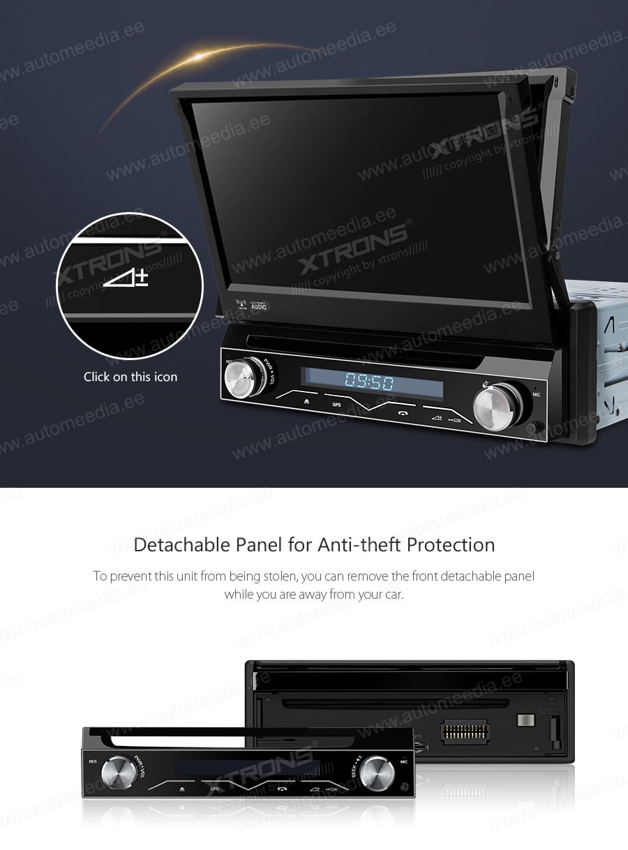1 DIN XTRONS D710P XTRONS D710P mallikohtaisen multimediaradion soveltuvuus autoon