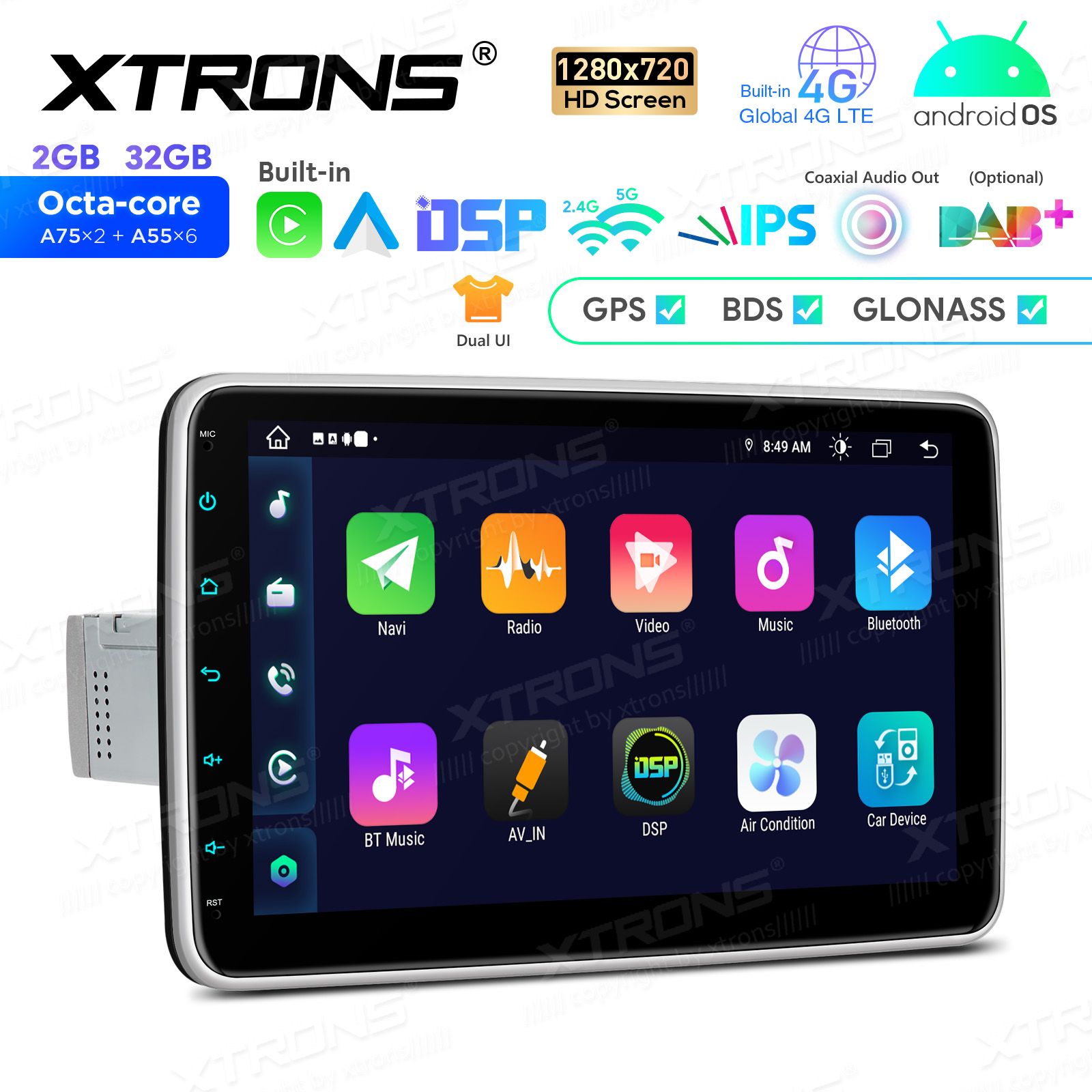 1 DIN Android 12  | GPS autoraadio ja multimeedia keskus