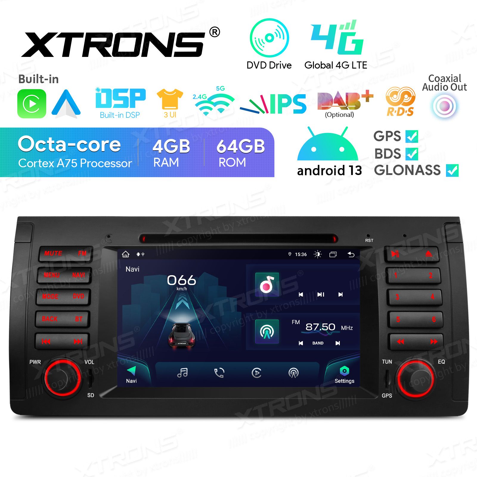 BMW X5 E53 (1999-2006) Android 13  | GPS autoraadio ja multimeedia keskus