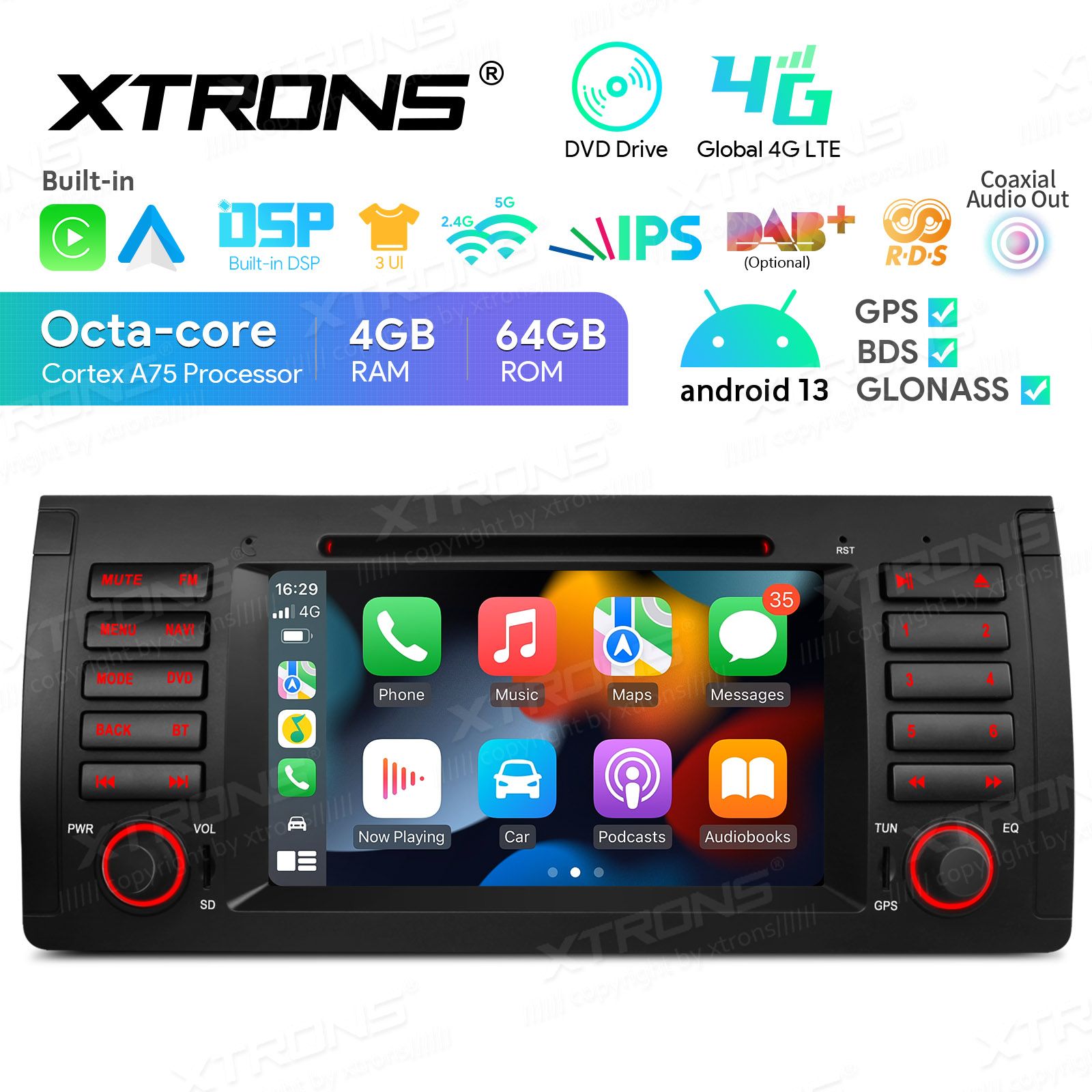 BMW X5 E53 (1999-2006) Android 13  | GPS autoraadio ja multimeedia keskus