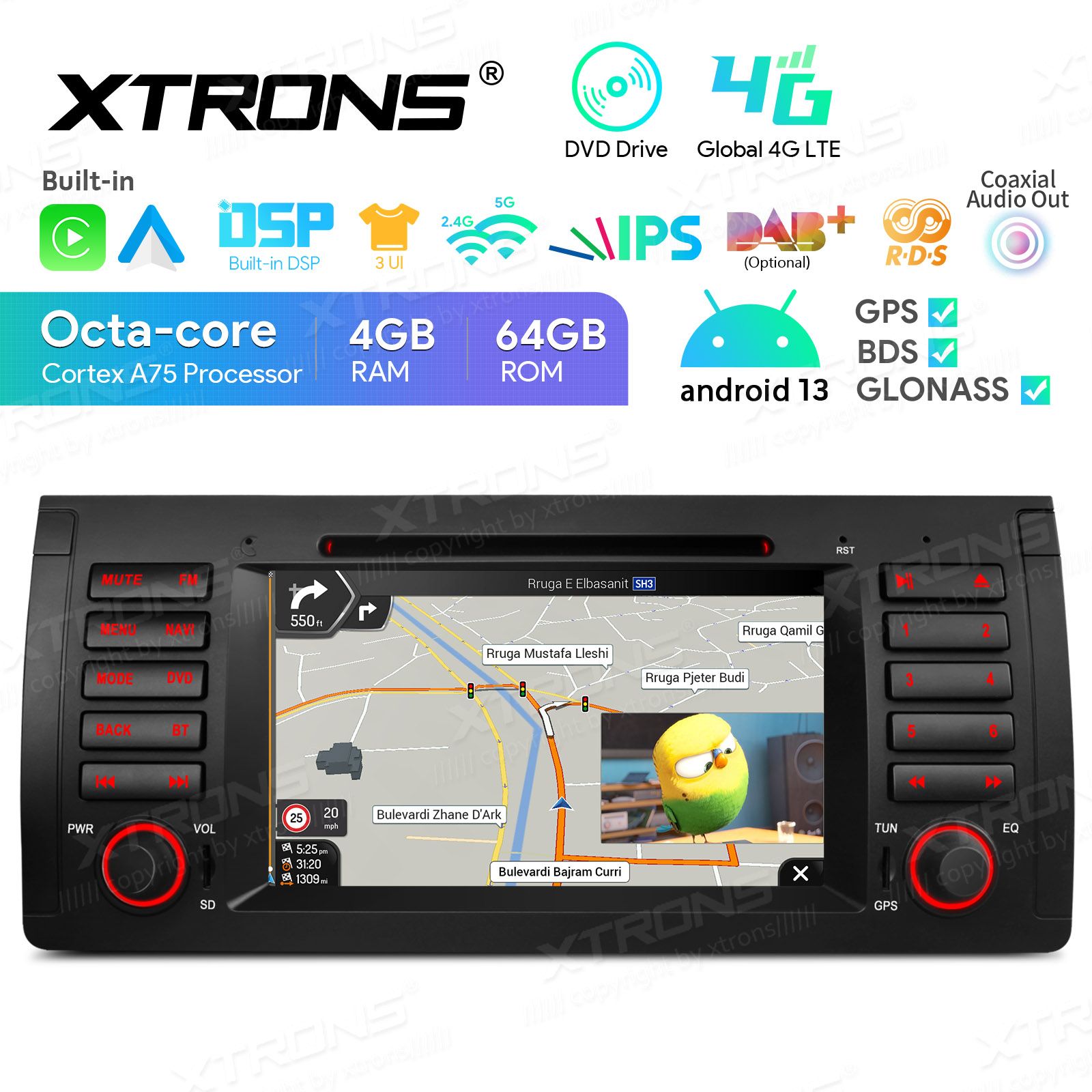 BMW X5 E53 (1999-2006) Android 13  | GPS autoraadio ja multimeedia keskus