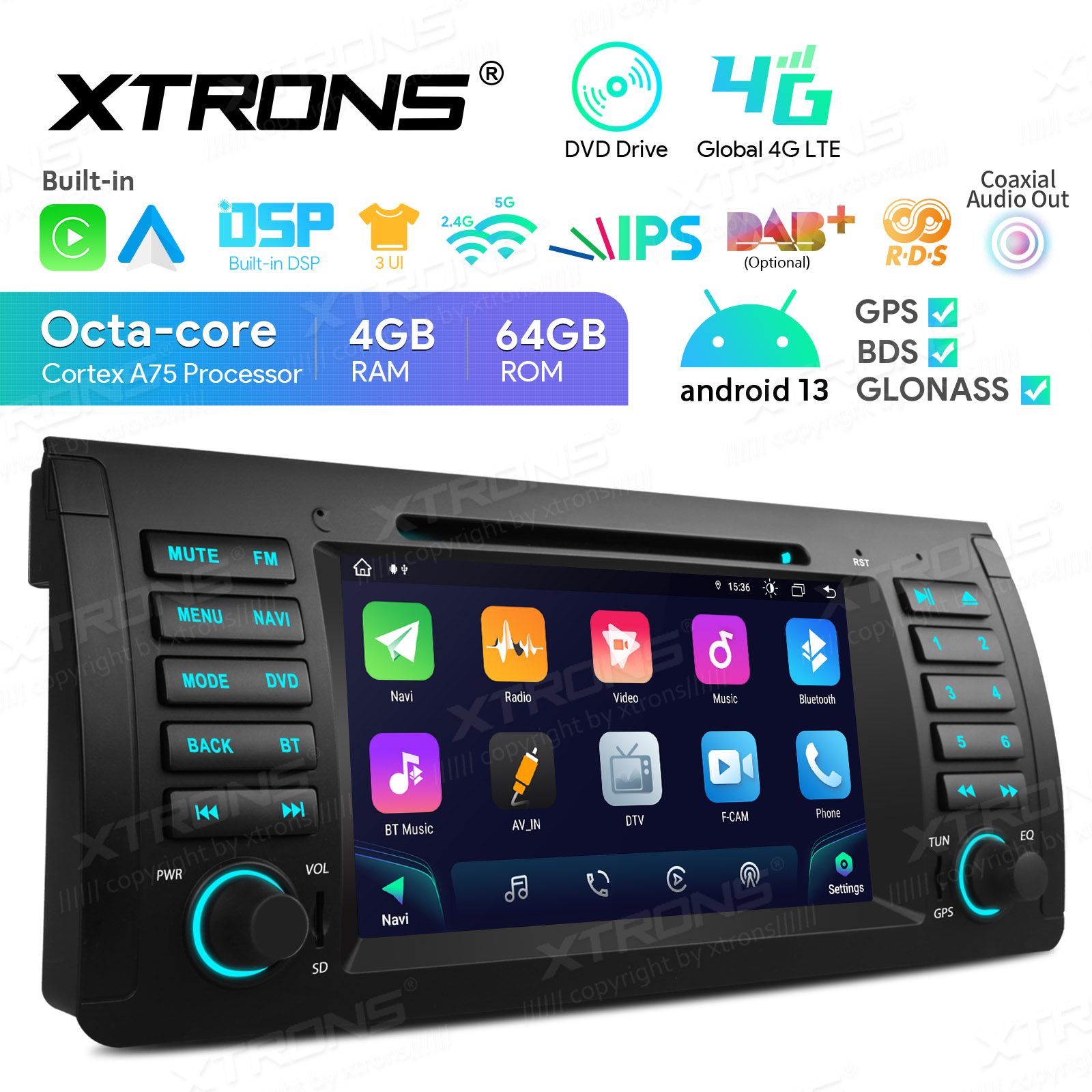 BMW X5 E53 (1999-2006) Android 13  | GPS autoraadio ja multimeedia keskus
