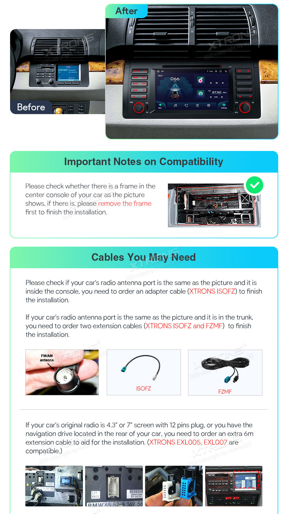 XTRONS IA7253BS XTRONS IA7253BS custom fit multimedia radio suitability for the car