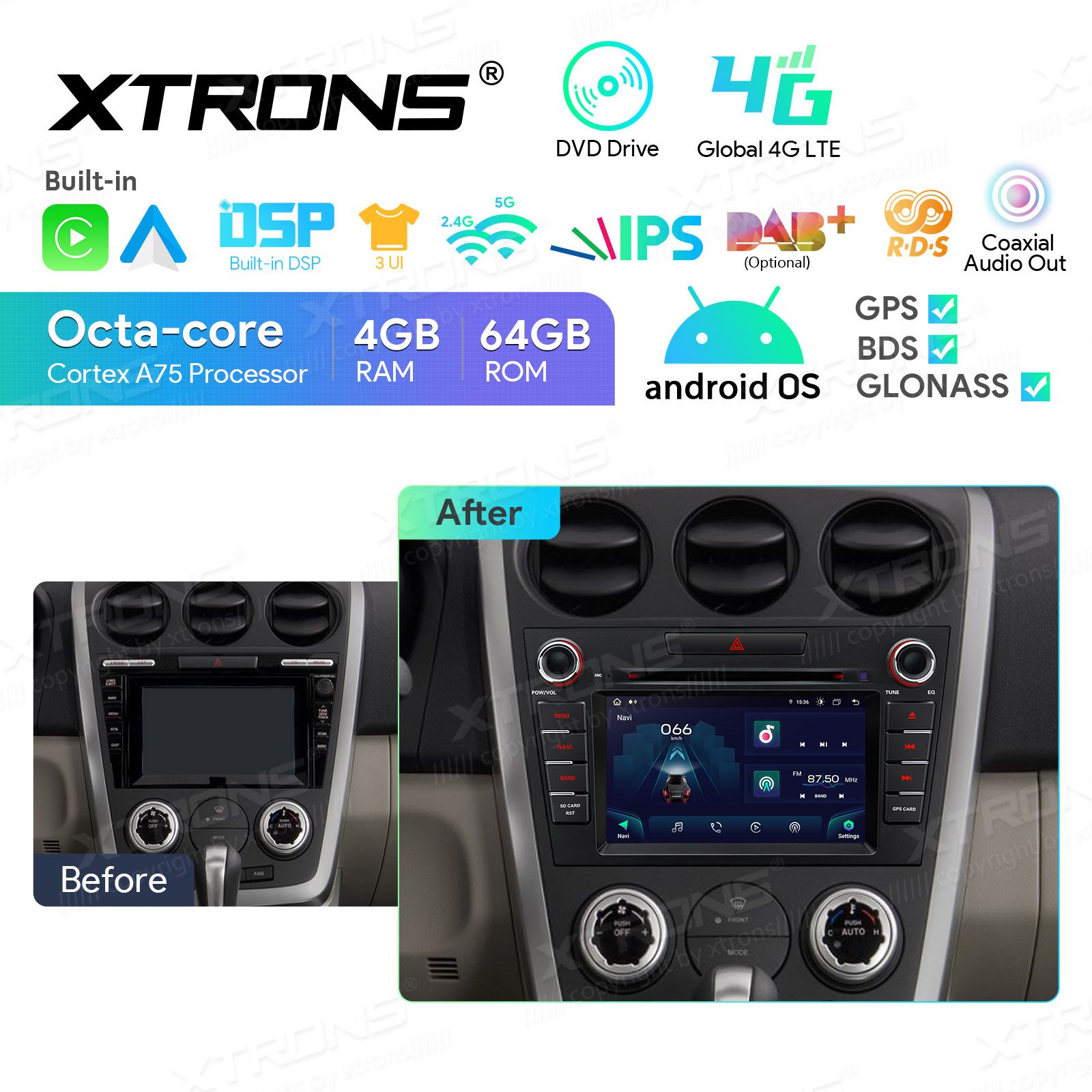 Mazda CX7 (2007-2012) Android 13  | GPS autoraadio ja multimeedia keskus