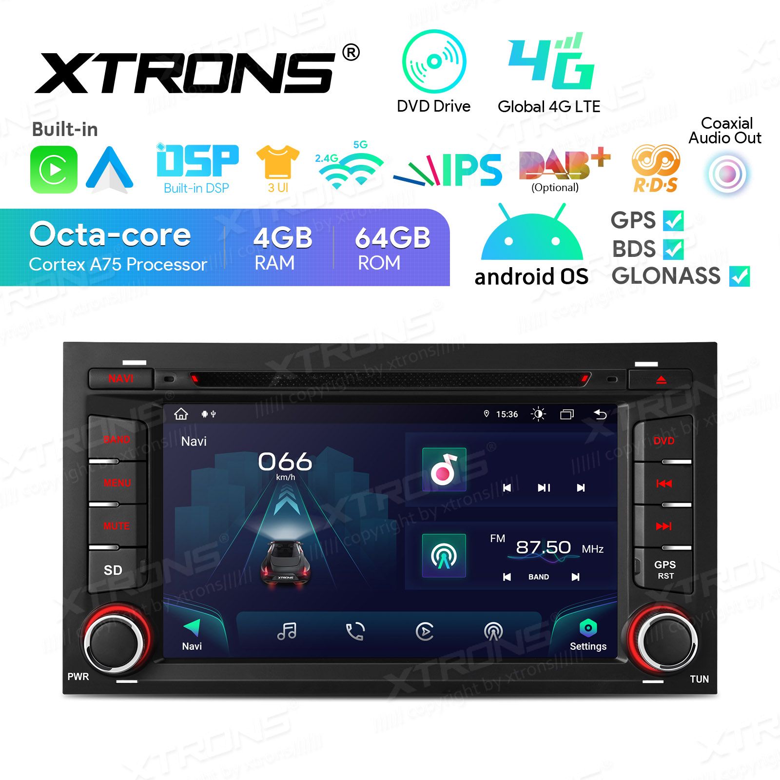 Seat Leon 2012-2019) Android 13 | auto GPS radio ja multimedia näyttösoitin