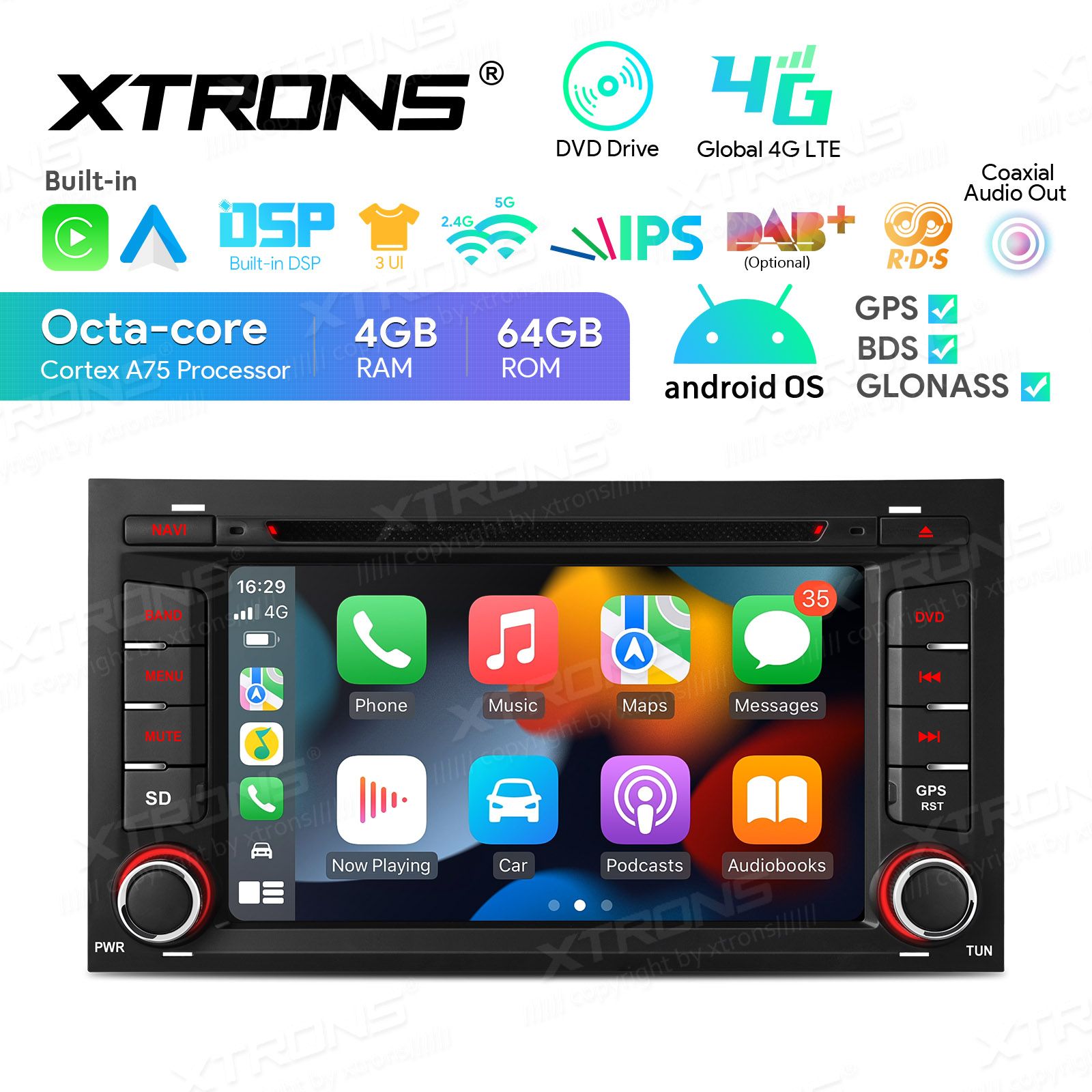 Seat Leon 2012-2019) Android 13  | GPS autoraadio ja multimeedia keskus