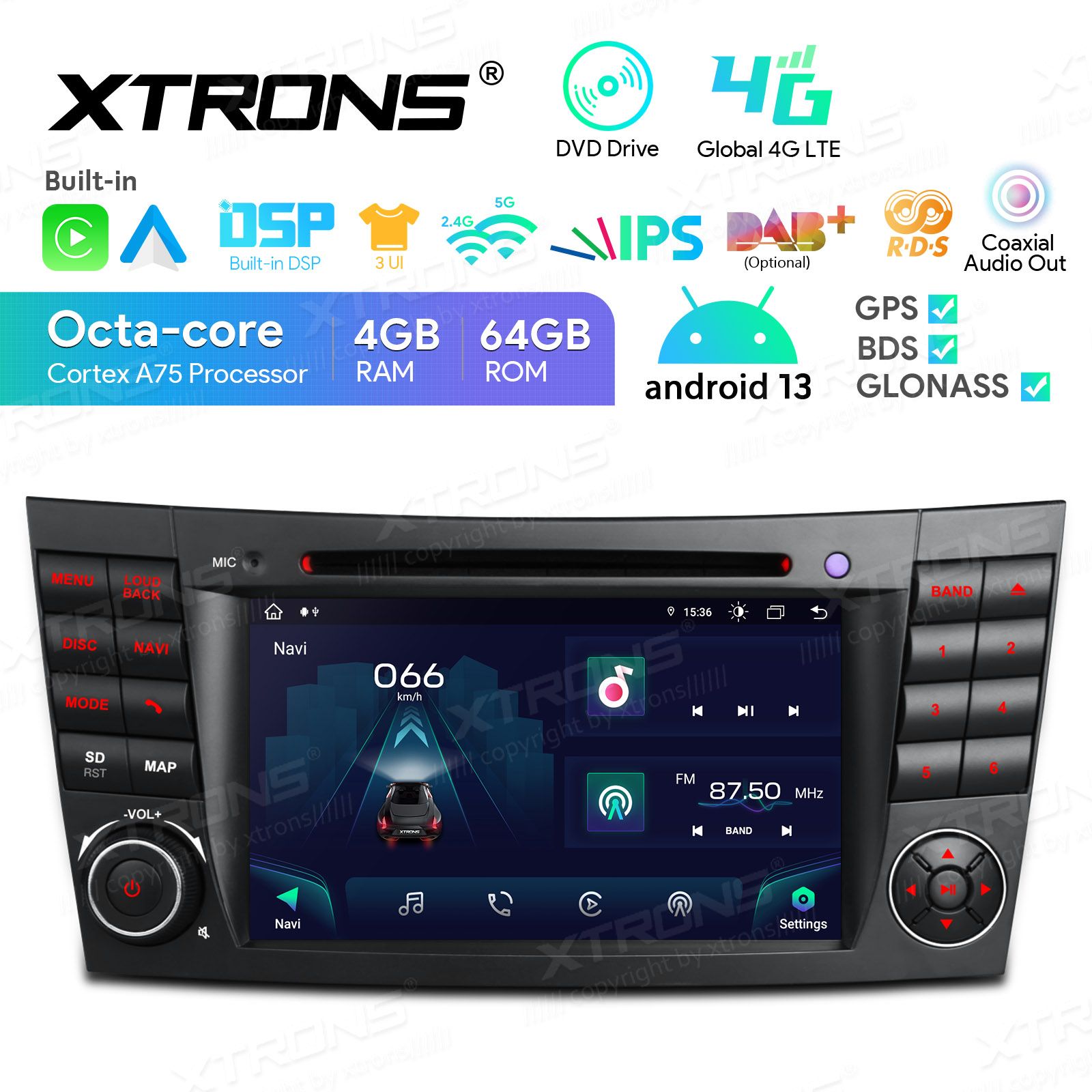 Mercedes-Benz E-Class W211 (2002-2008) | CLS W219 (2005-2006) Android 13  | GPS car radio and multimedia system