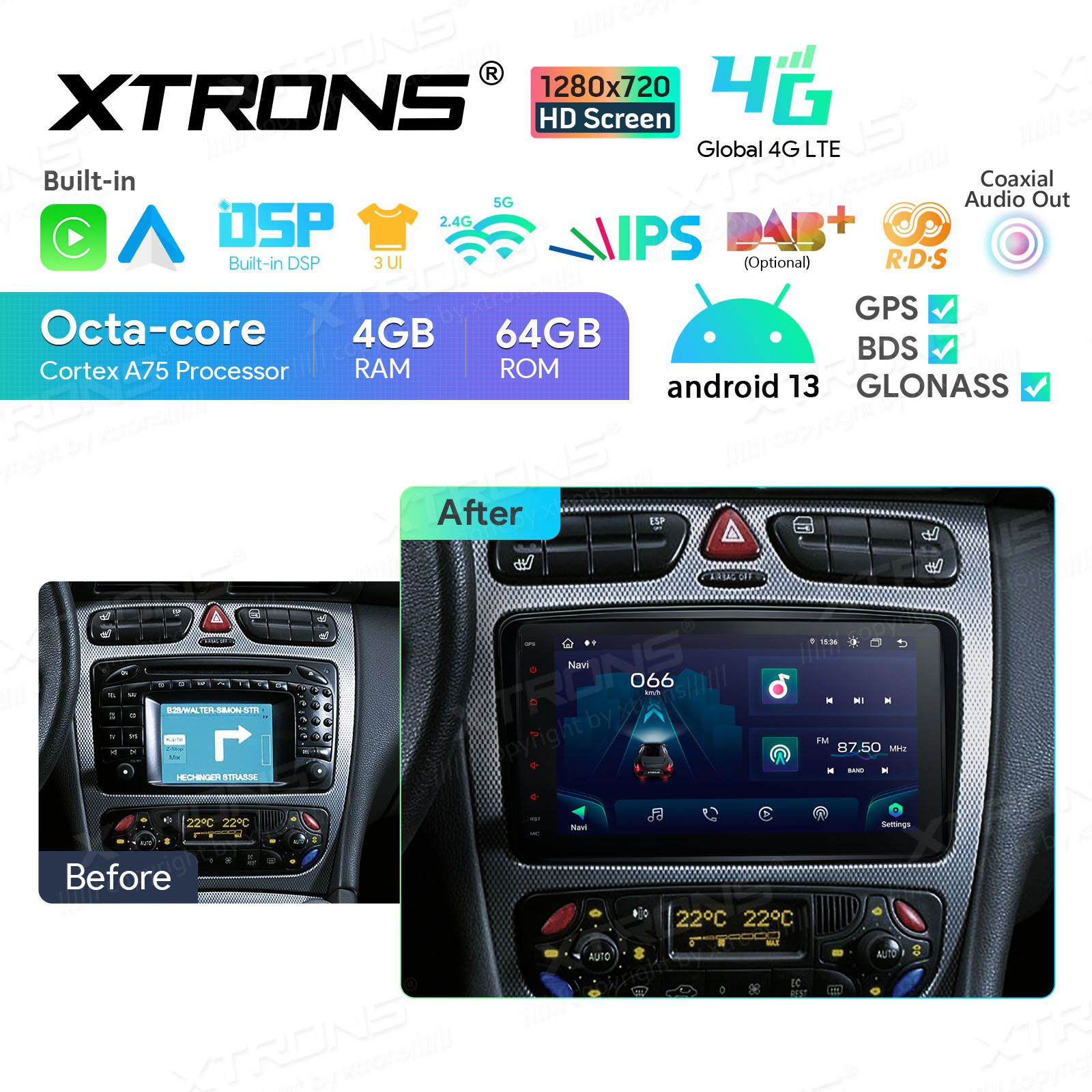 Mercedes-Benz CLK (1998-2004) | C-Class (2000-2004) | G-Class (1998-2006) | Vito & Viano (2003-2006) Android 13  | GPS autoraadio ja multimeedia keskus