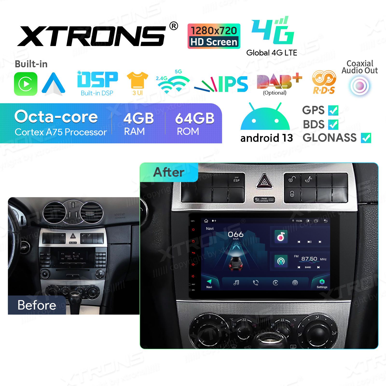 Mercedes-Benz CLK (2005-2006) | C-Class (2004-2007) | G-Class (2005-2008) Android 13  | GPS autoraadio ja multimeedia keskus