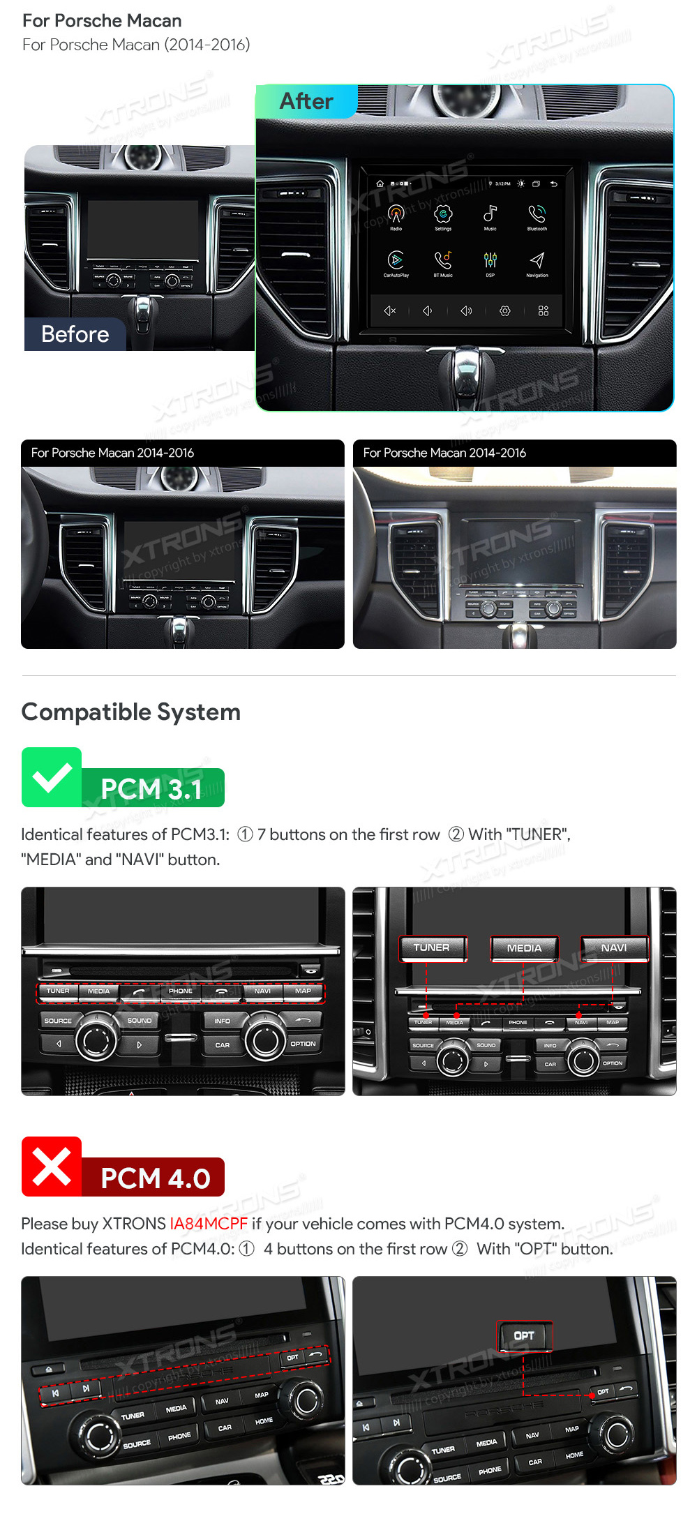XTRONS IA84MCPT XTRONS IA84MCPT custom fit multimedia radio suitability for the car