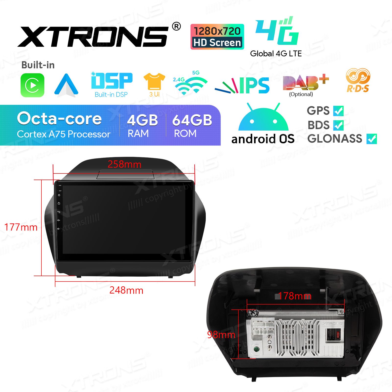 Hyundai IX35 | Tucson II (2009-2015) Android 13  | GPS autoraadio ja multimeedia keskus