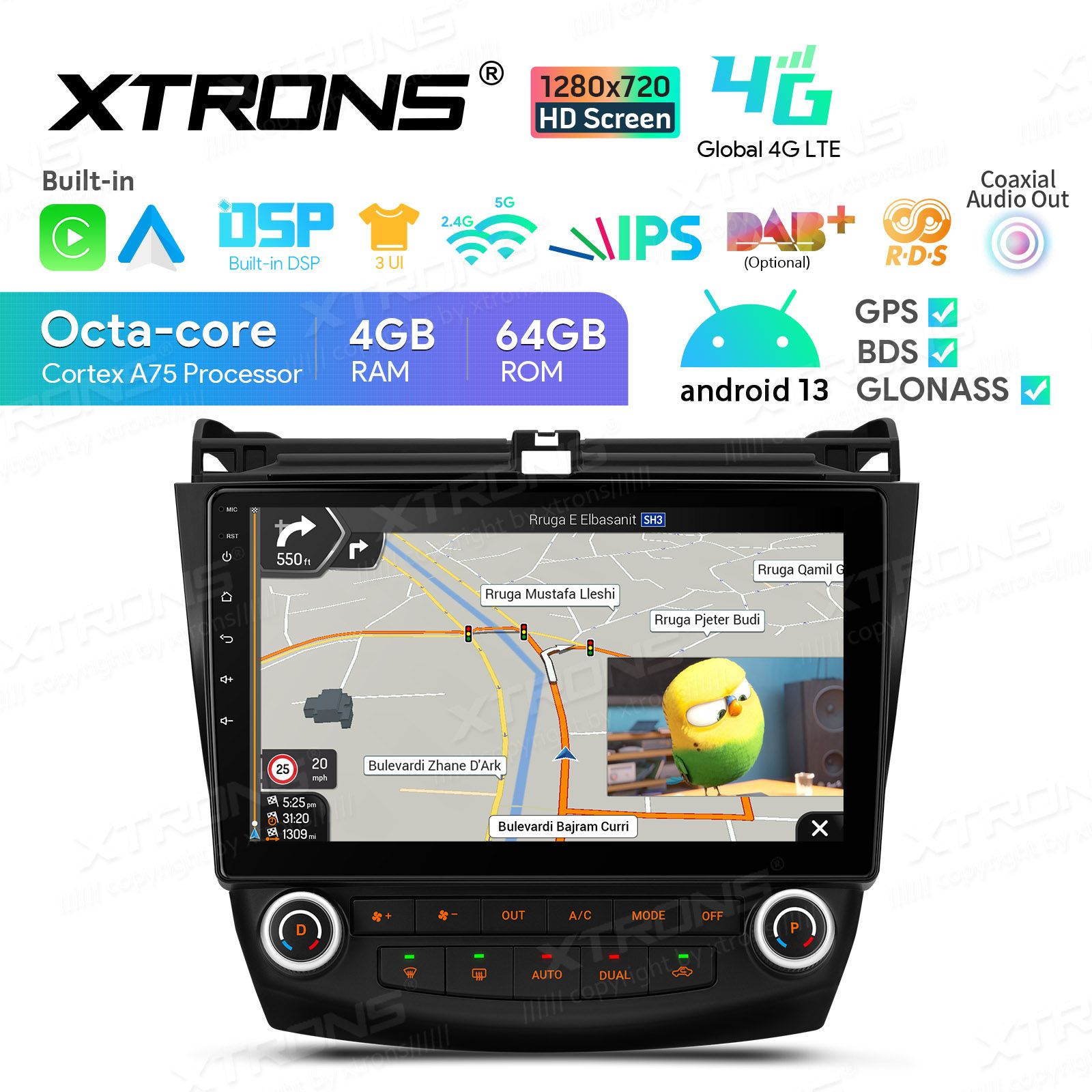 Honda Accord (2002-2008) Android 13  | GPS autoraadio ja multimeedia keskus
