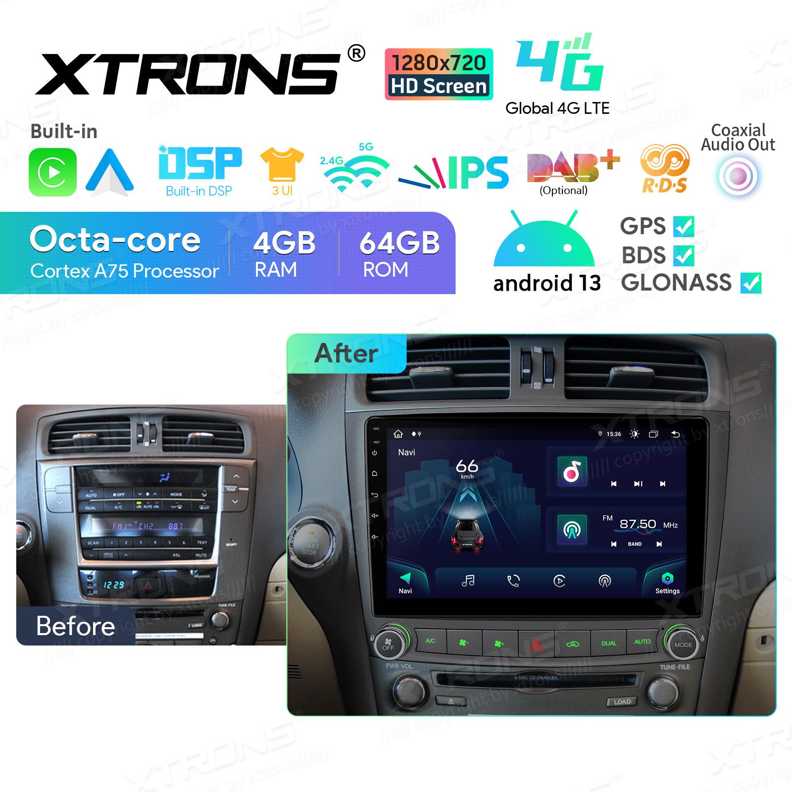 Lexus IS200 | IS300 | IS350 (2006-2012) Android 13  | GPS autoraadio ja multimeedia keskus
