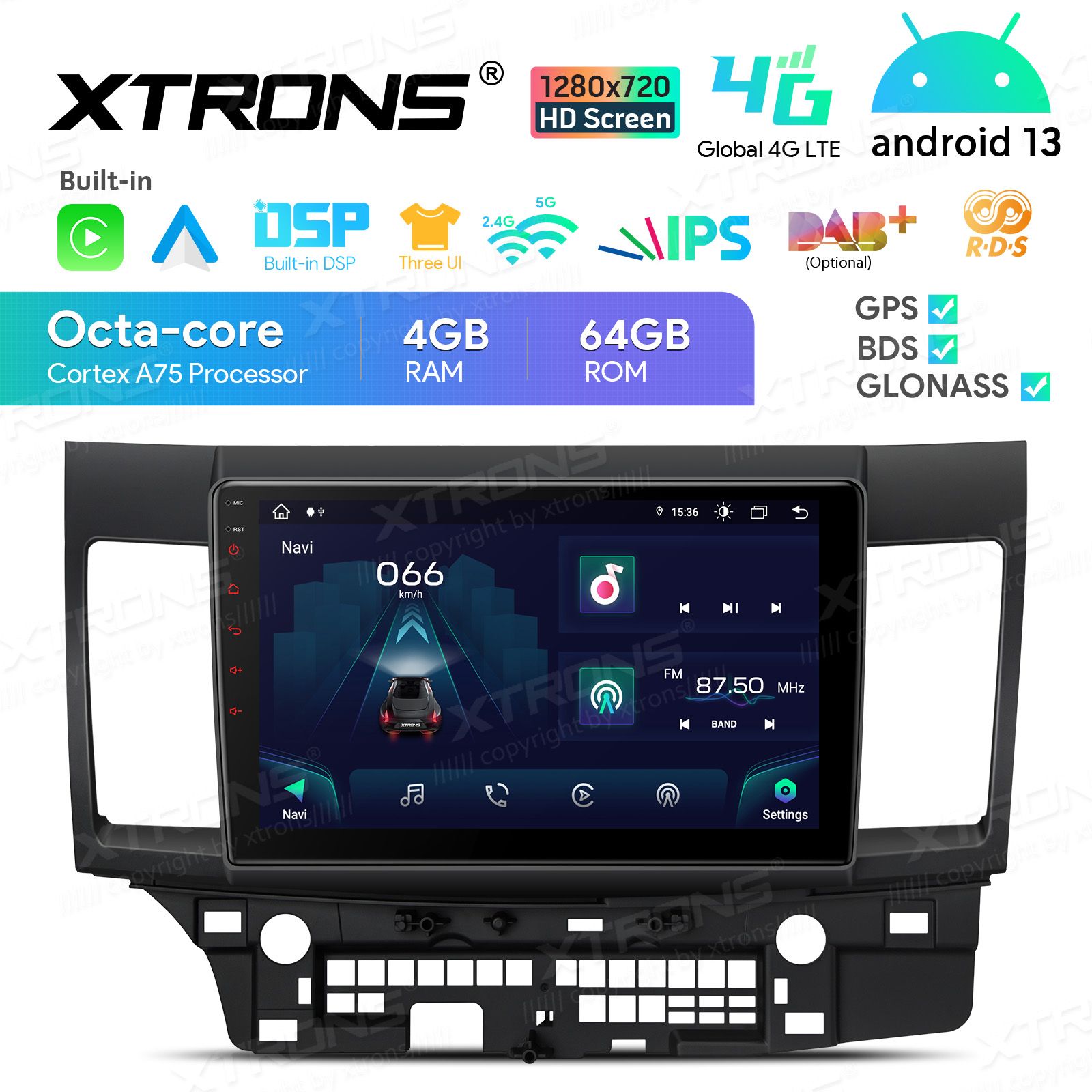 Mitsubishi Lancer (2007-2017) Android 13  | GPS car radio and multimedia system