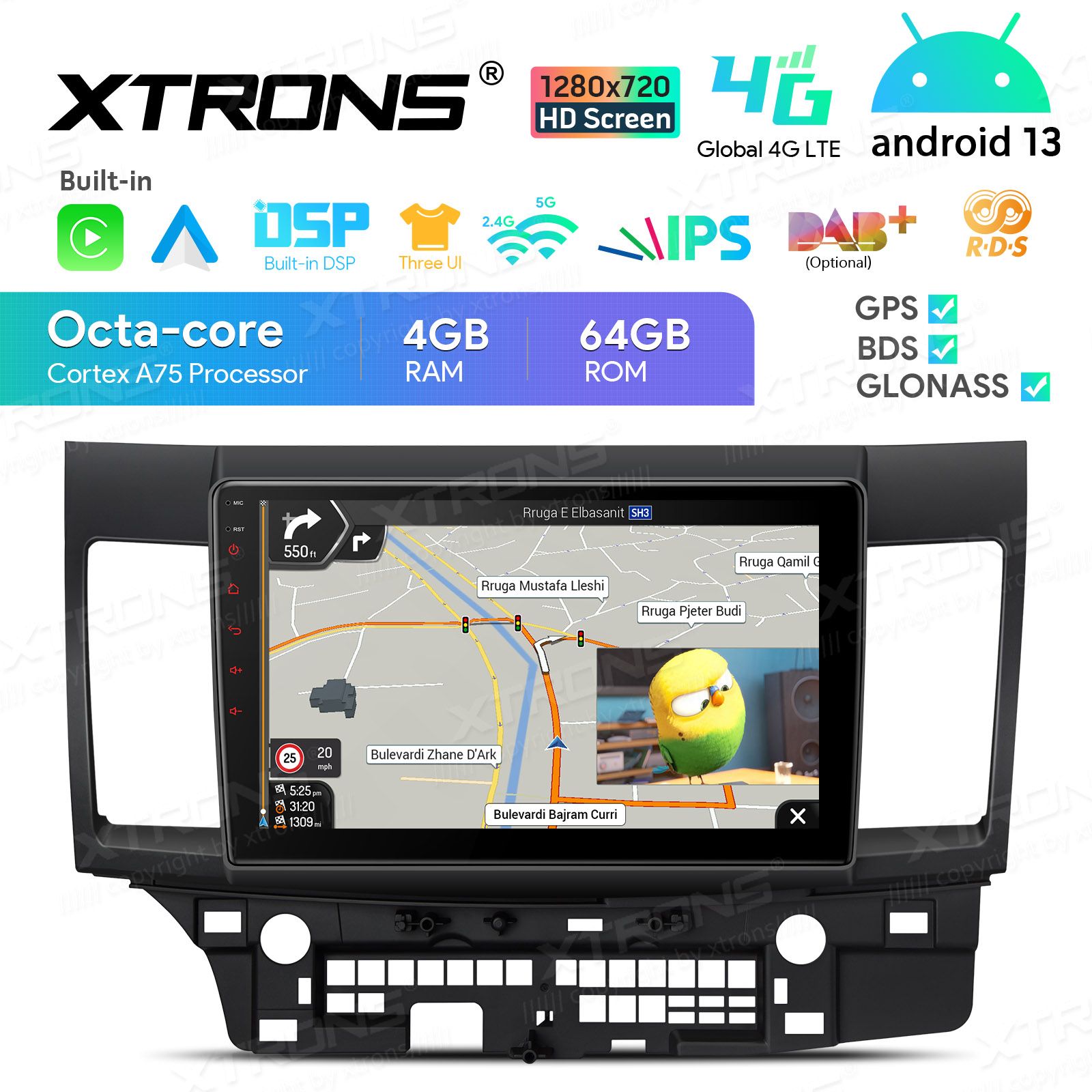 Mitsubishi Lancer (2007-2017) Android 13  | GPS autoraadio ja multimeedia keskus
