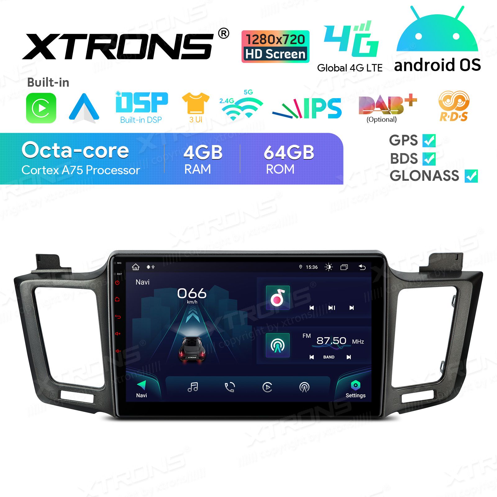 Toyota RAV4 (2013-2017) Android 13 | auto GPS radio ja multimedia näyttösoitin