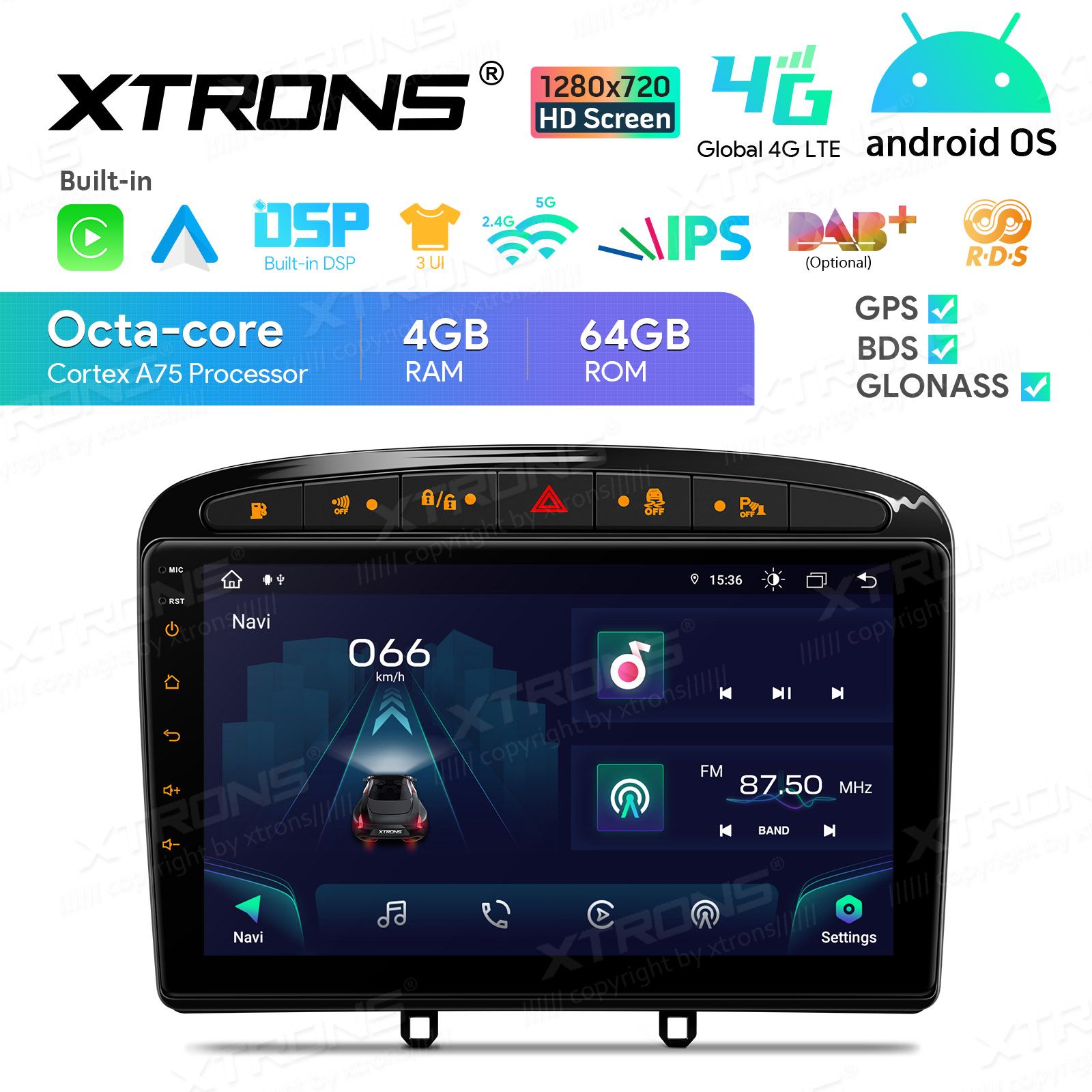 Peugeot 308 (2007-2013) | 408 (2011-2013) | RCZ (2010-2015) Android 13  | GPS car radio and multimedia system