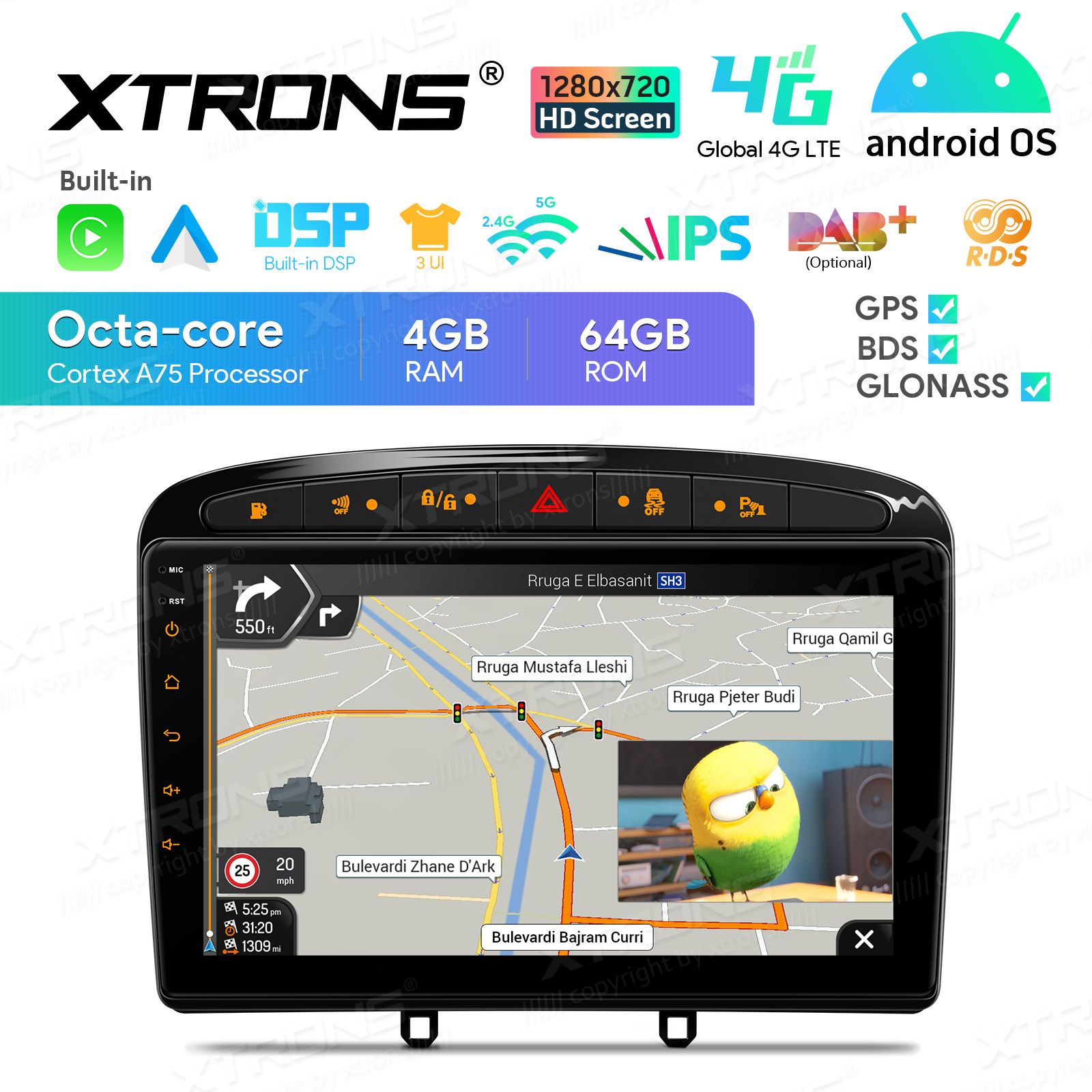 Peugeot 308 (2007-2013) | 408 (2011-2013) | RCZ (2010-2015) Android 13  | GPS autoraadio ja multimeedia keskus