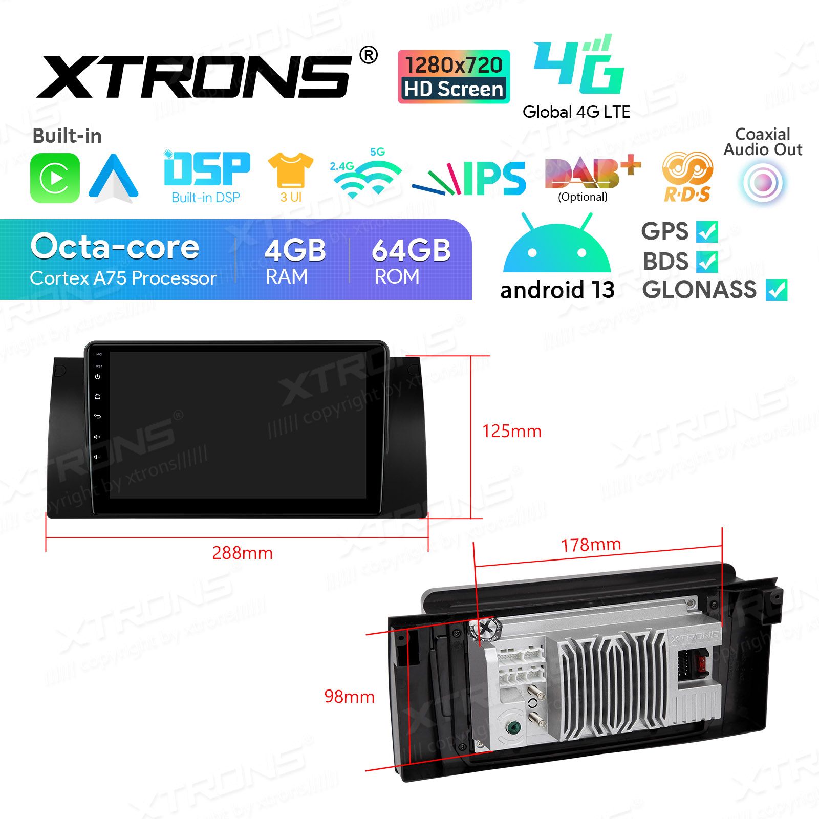 BMW X5 E53 (1999-2006) Android 13  | GPS autoraadio ja multimeedia keskus