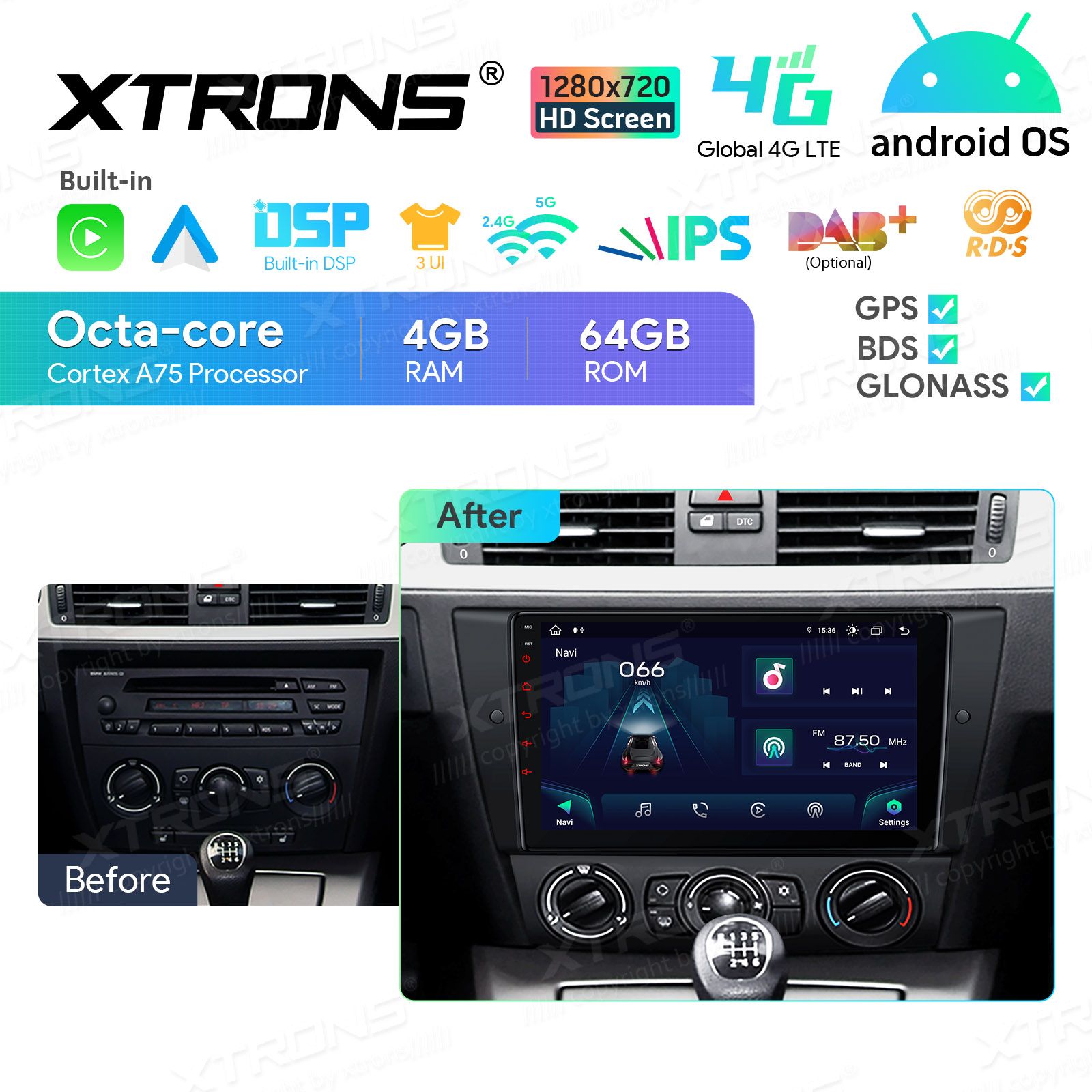 BMW 3. seeria E90 | E91 | E92 | E93 (2005-2012) ilma originaal ekraanita autoleAndroid 13  | GPS autoraadio ja multimeedia keskus