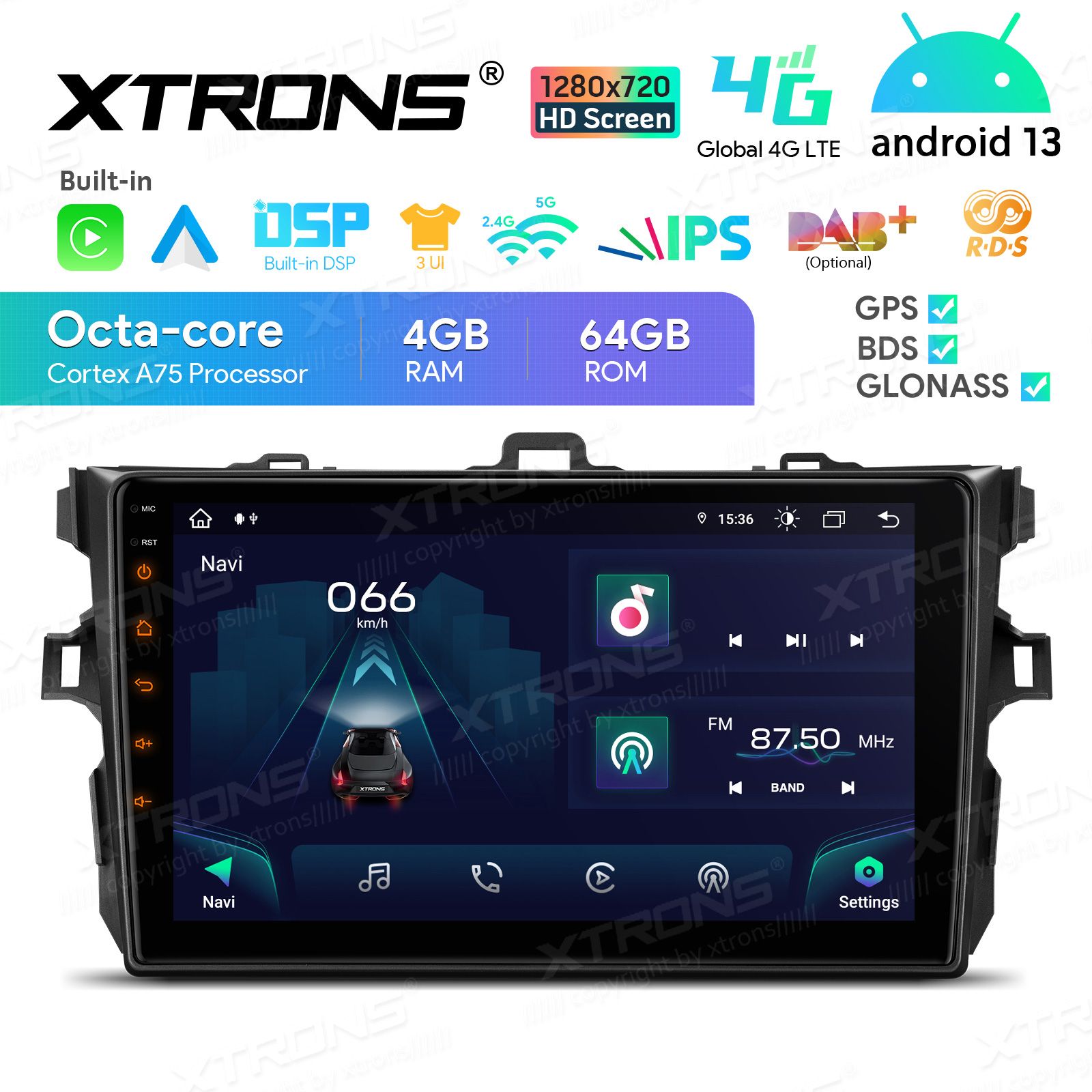 Fiat Punto (2012-2016) Android 13  | GPS auto radio un multimediju centrs