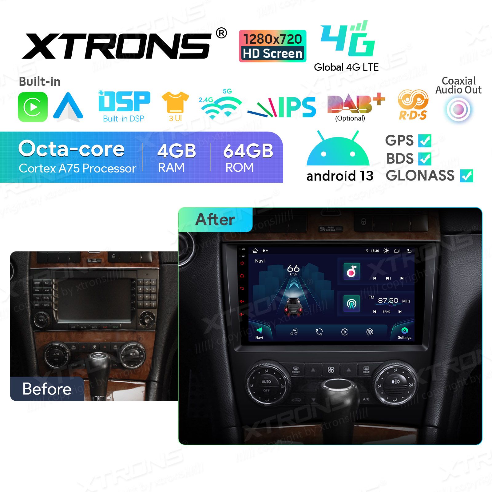 Mercedes-Benz CLK (2005-2006) | C-Class (2004-2007) | G-Class (2005-2008) Android 13  | GPS autoraadio ja multimeedia keskus