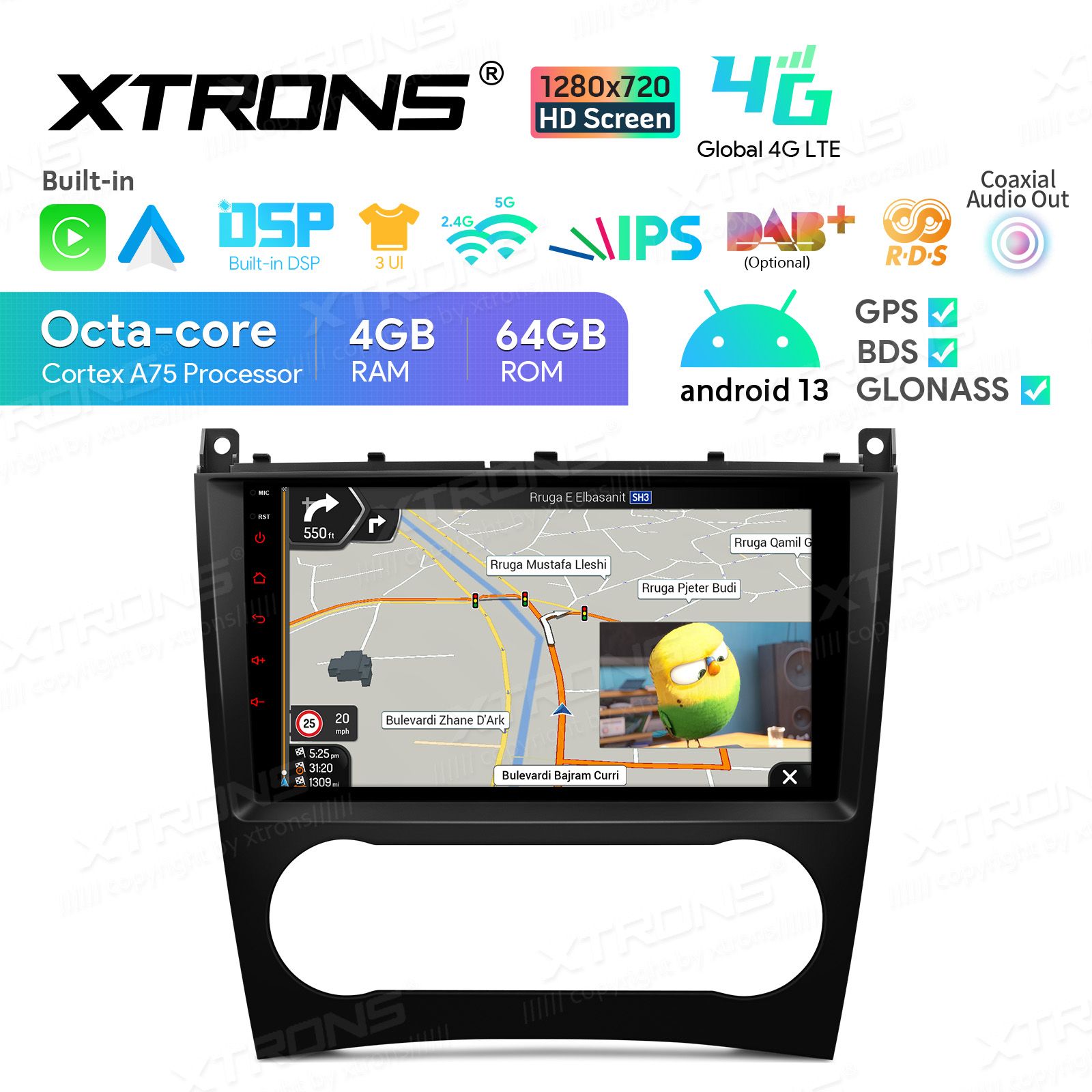 Mercedes-Benz CLK (2005-2006) | C-Class (2004-2007) | G-Class (2005-2008) Android 13  | GPS autoraadio ja multimeedia keskus